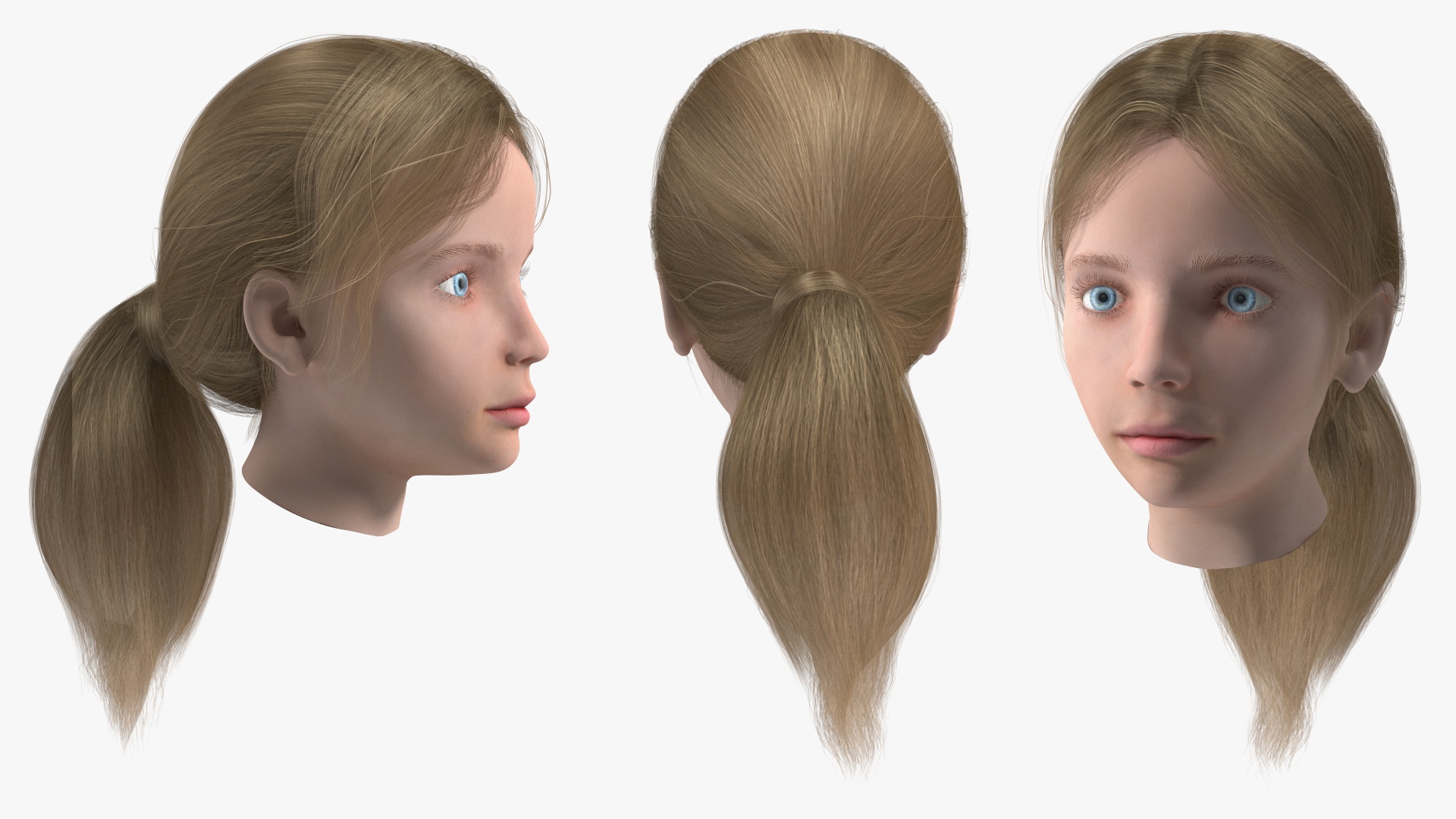 Kid Girl Head Fur 3D
