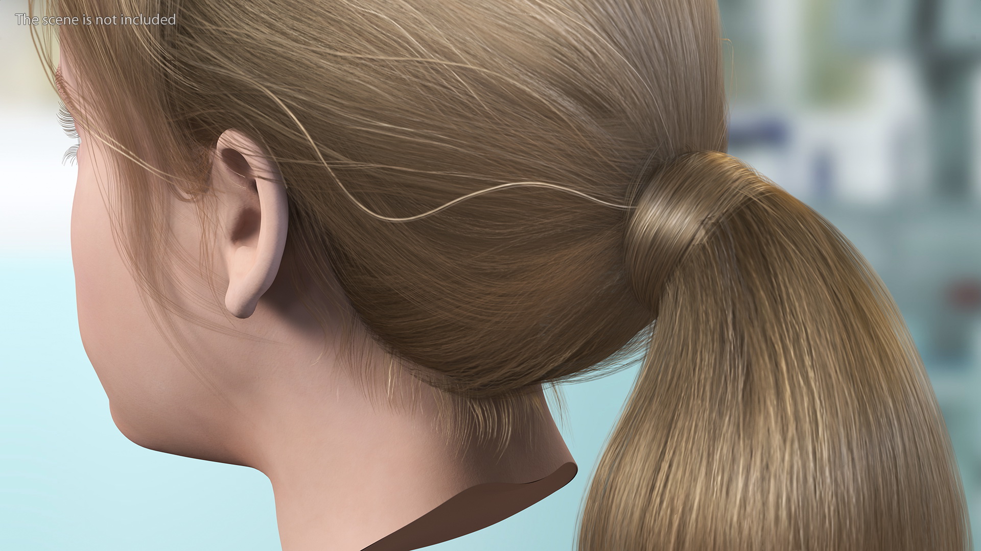 Kid Girl Head Fur 3D