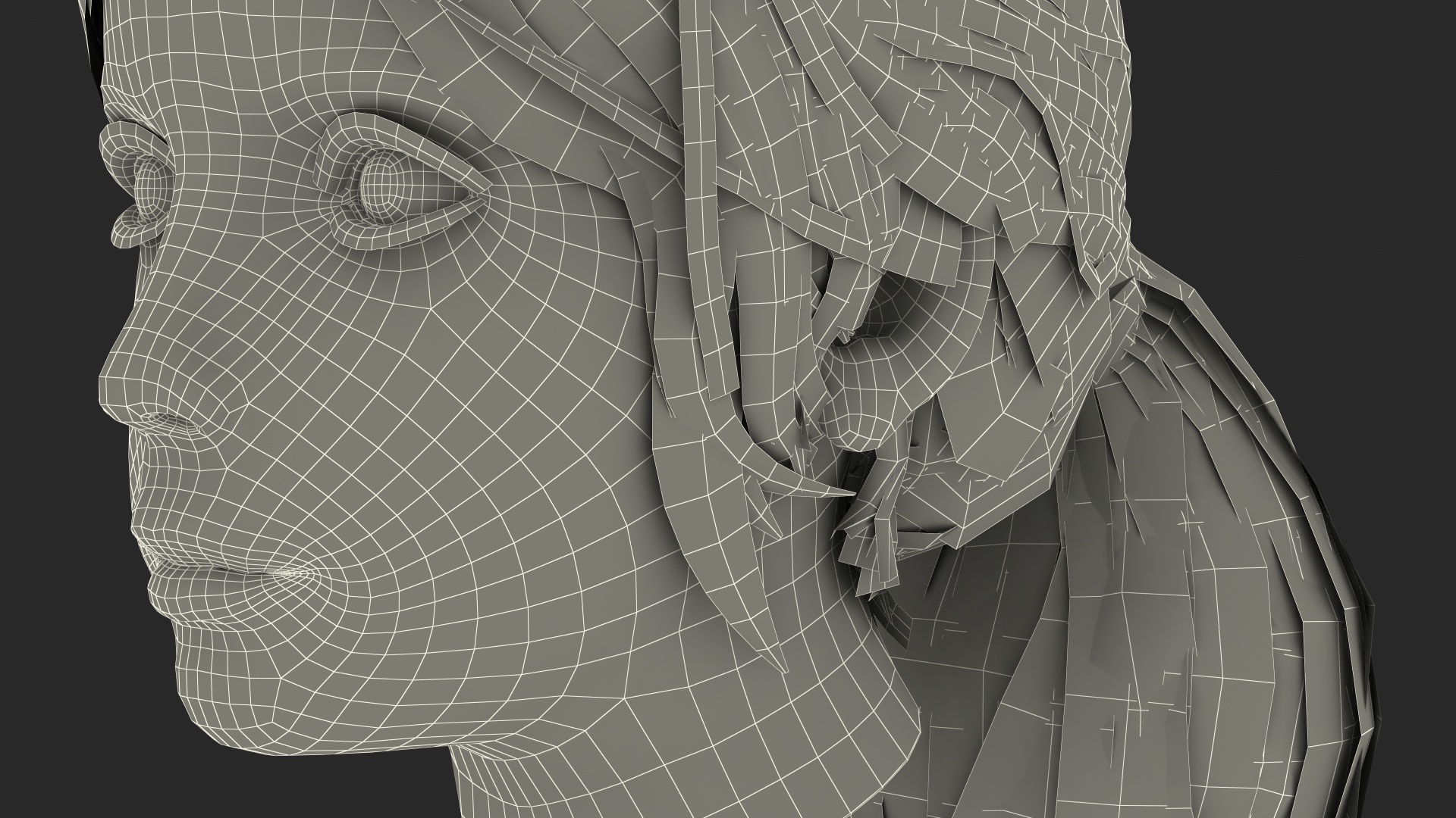 Kid Girl Head Fur 3D
