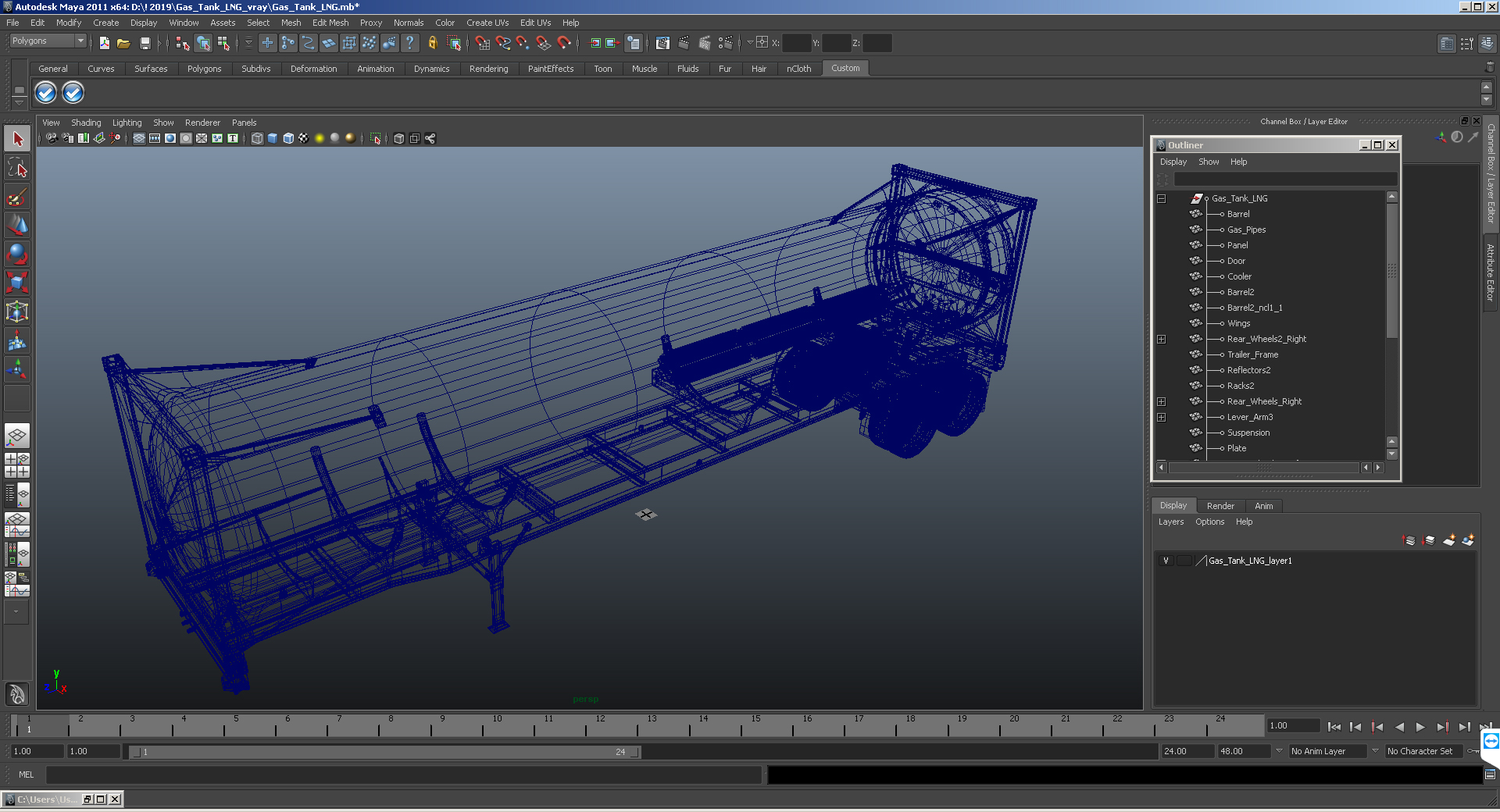 3D model Gas Tank LNG Trailer