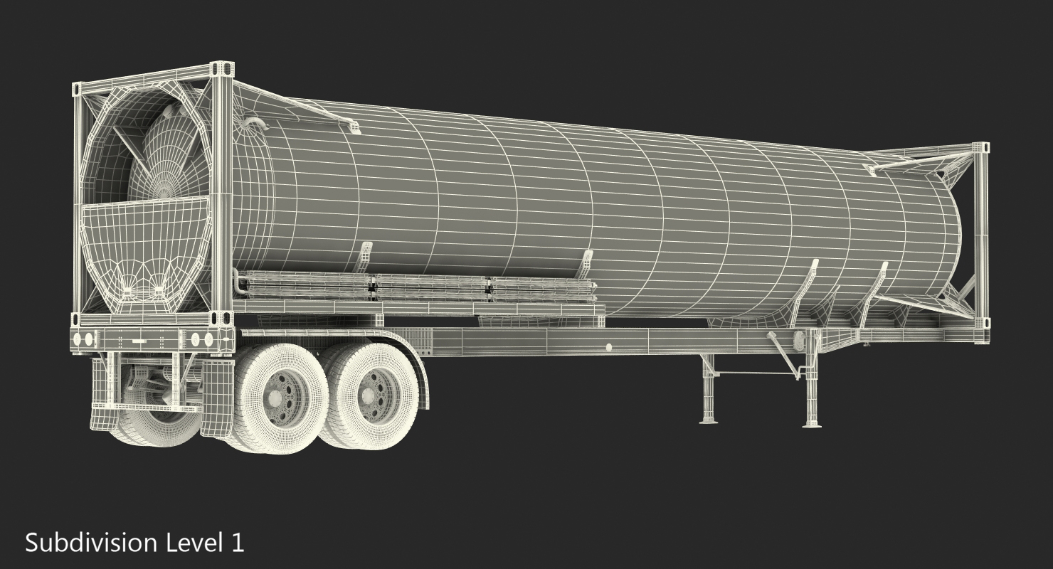3D model Gas Tank LNG Trailer