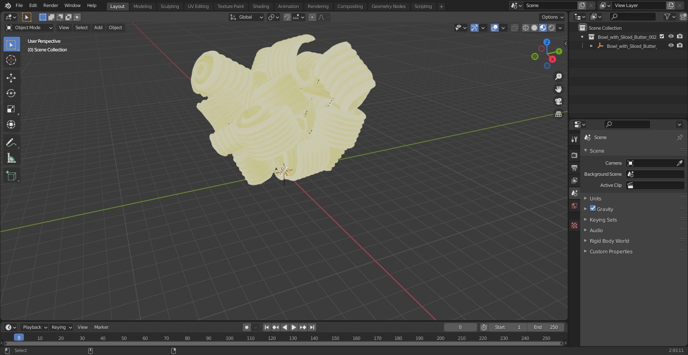 3D Bowl with Sliced Butter model