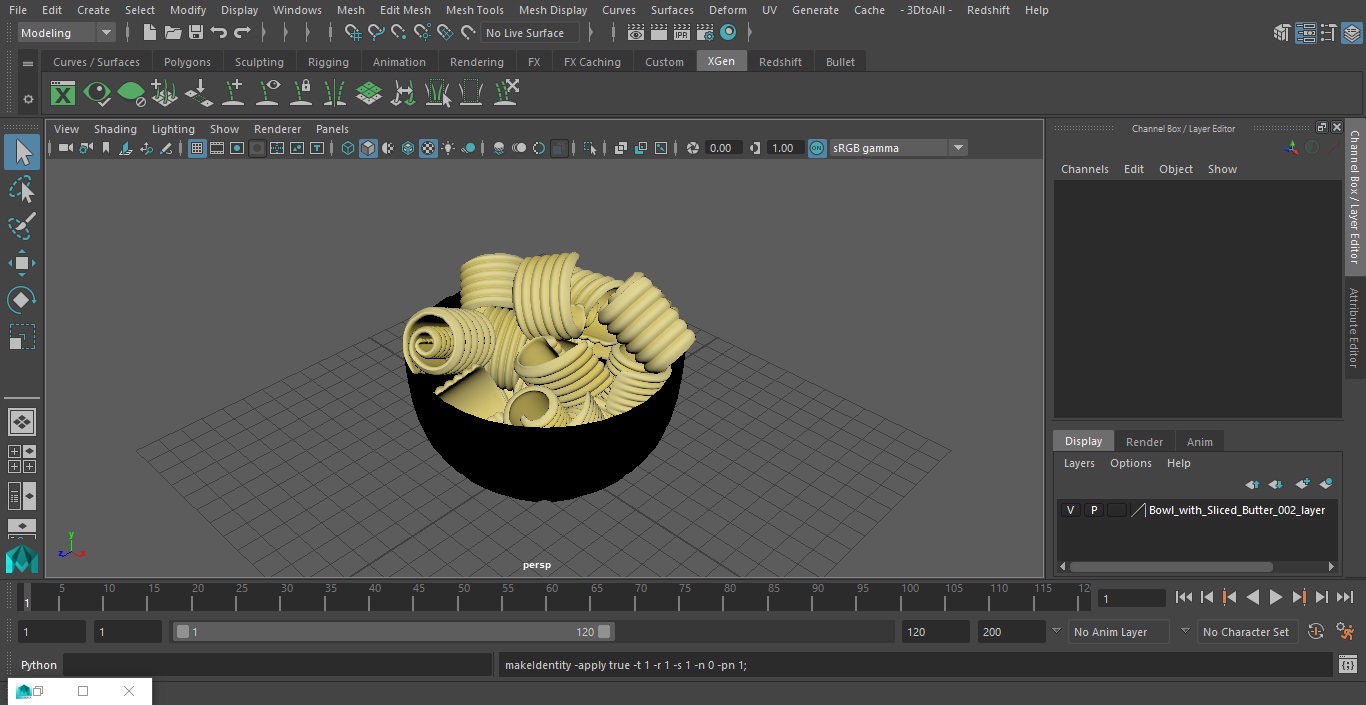 3D Bowl with Sliced Butter model