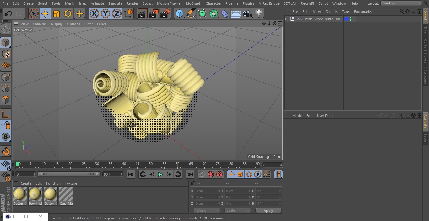 3D Bowl with Sliced Butter model