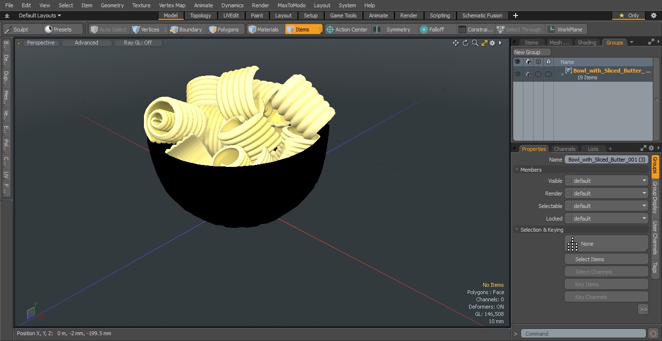 3D Bowl with Sliced Butter model