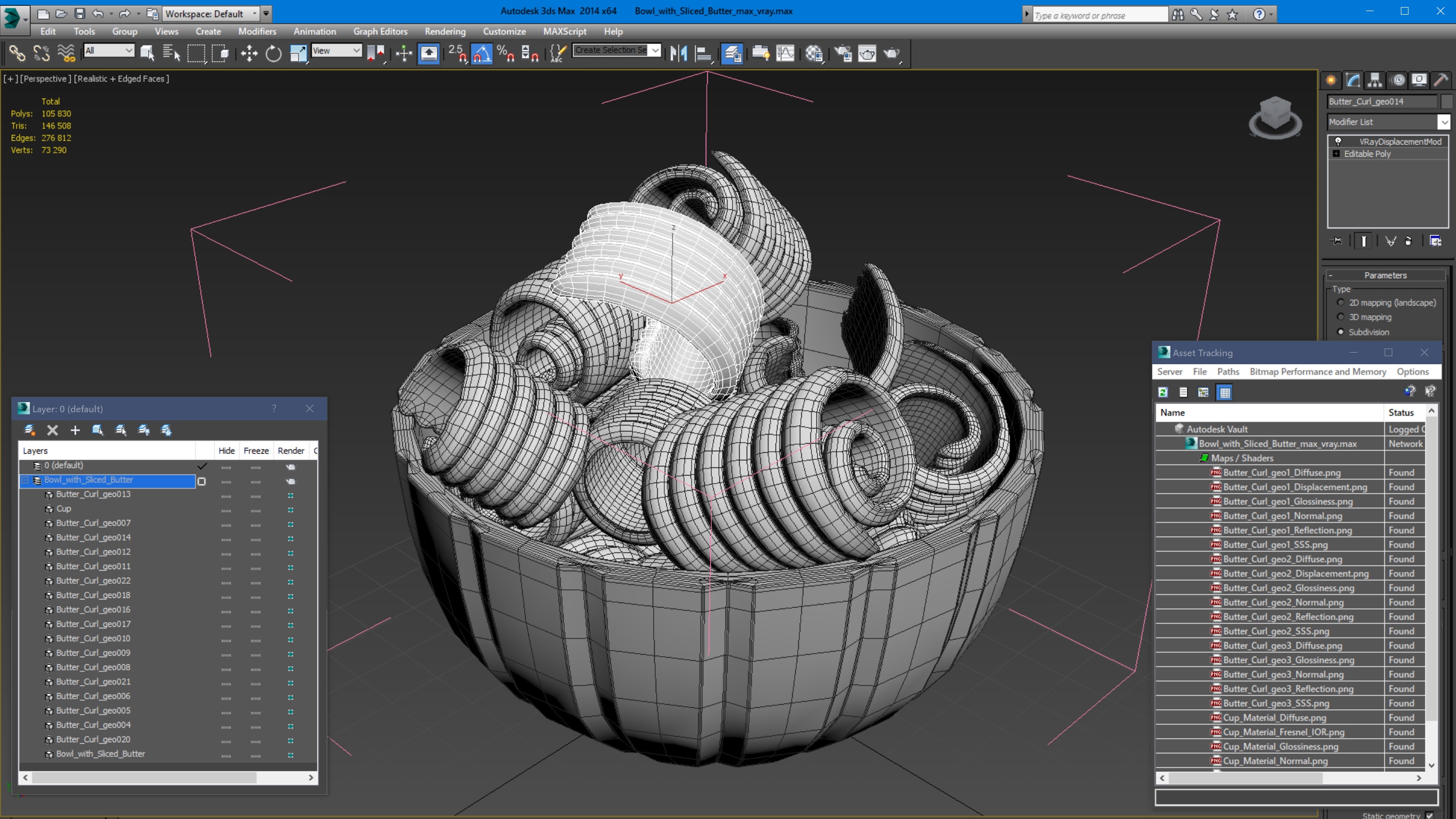 3D Bowl with Sliced Butter model
