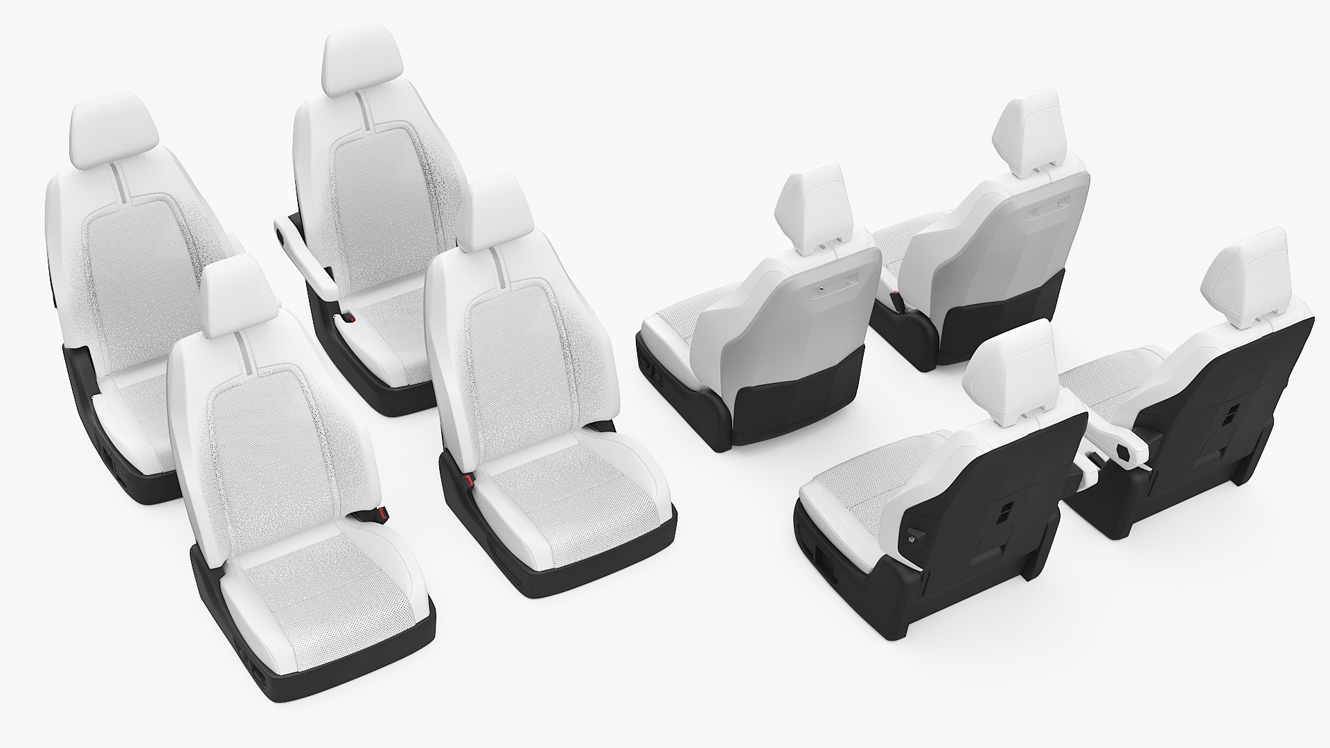 Modern Auto Seats with Integrated Headrests Set - view 2