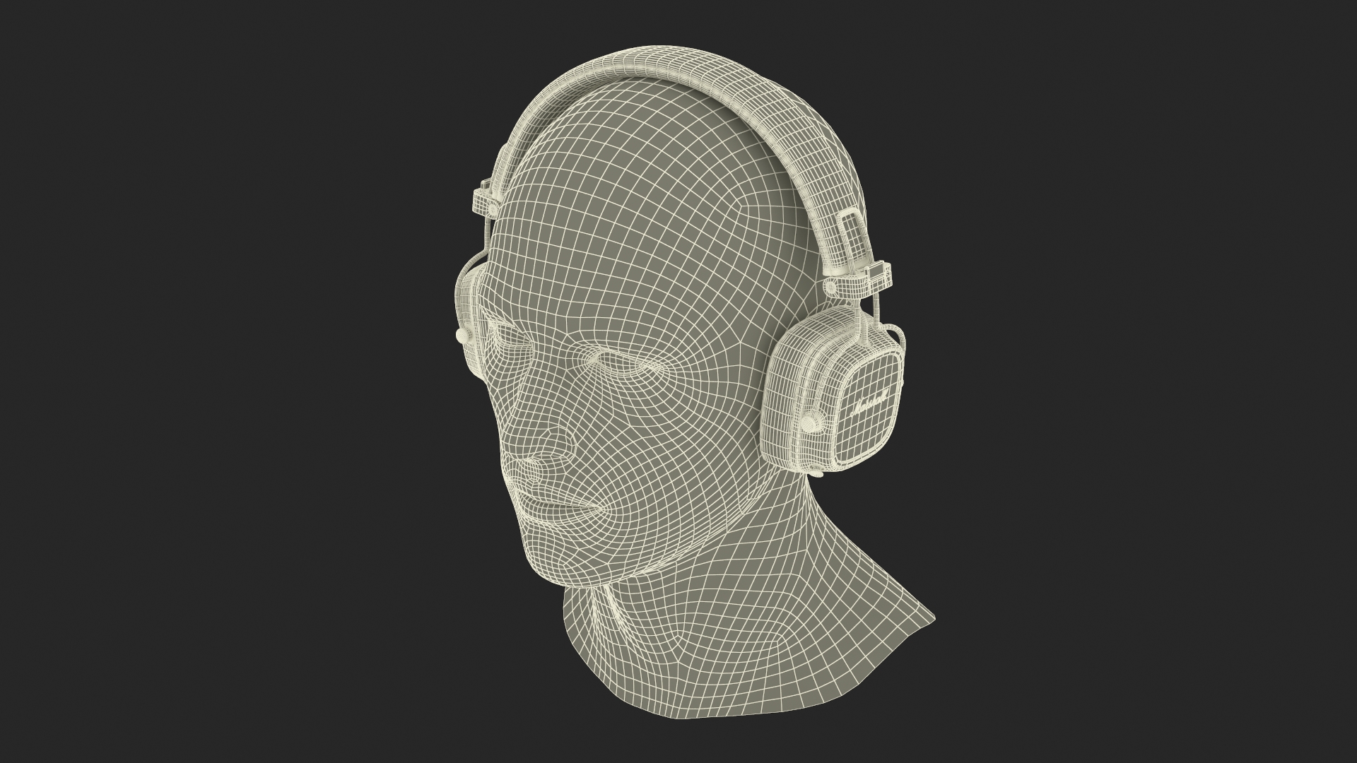 Marshall Headphones on Mannequin Bust 3D