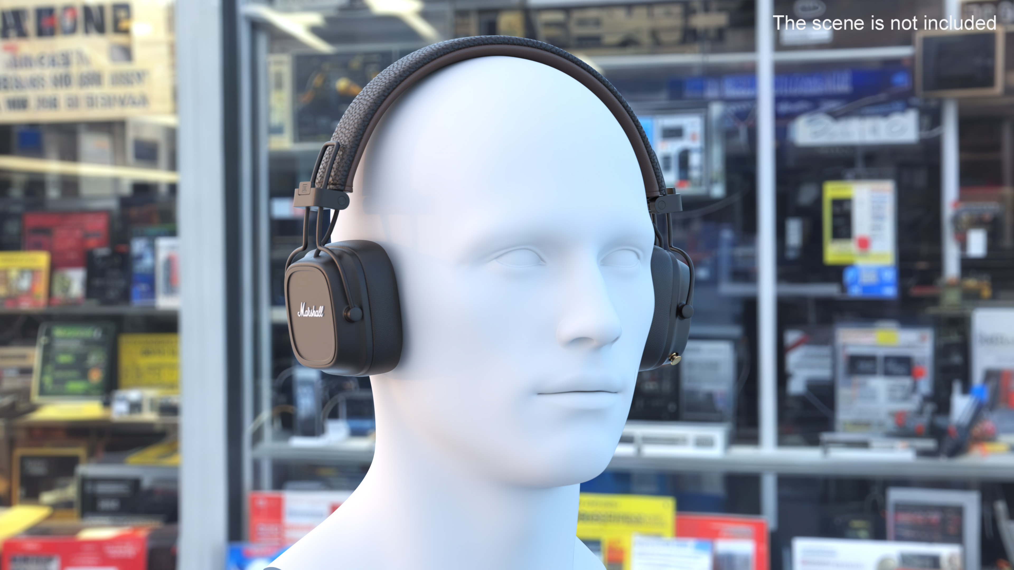 Marshall Headphones on Mannequin Bust 3D