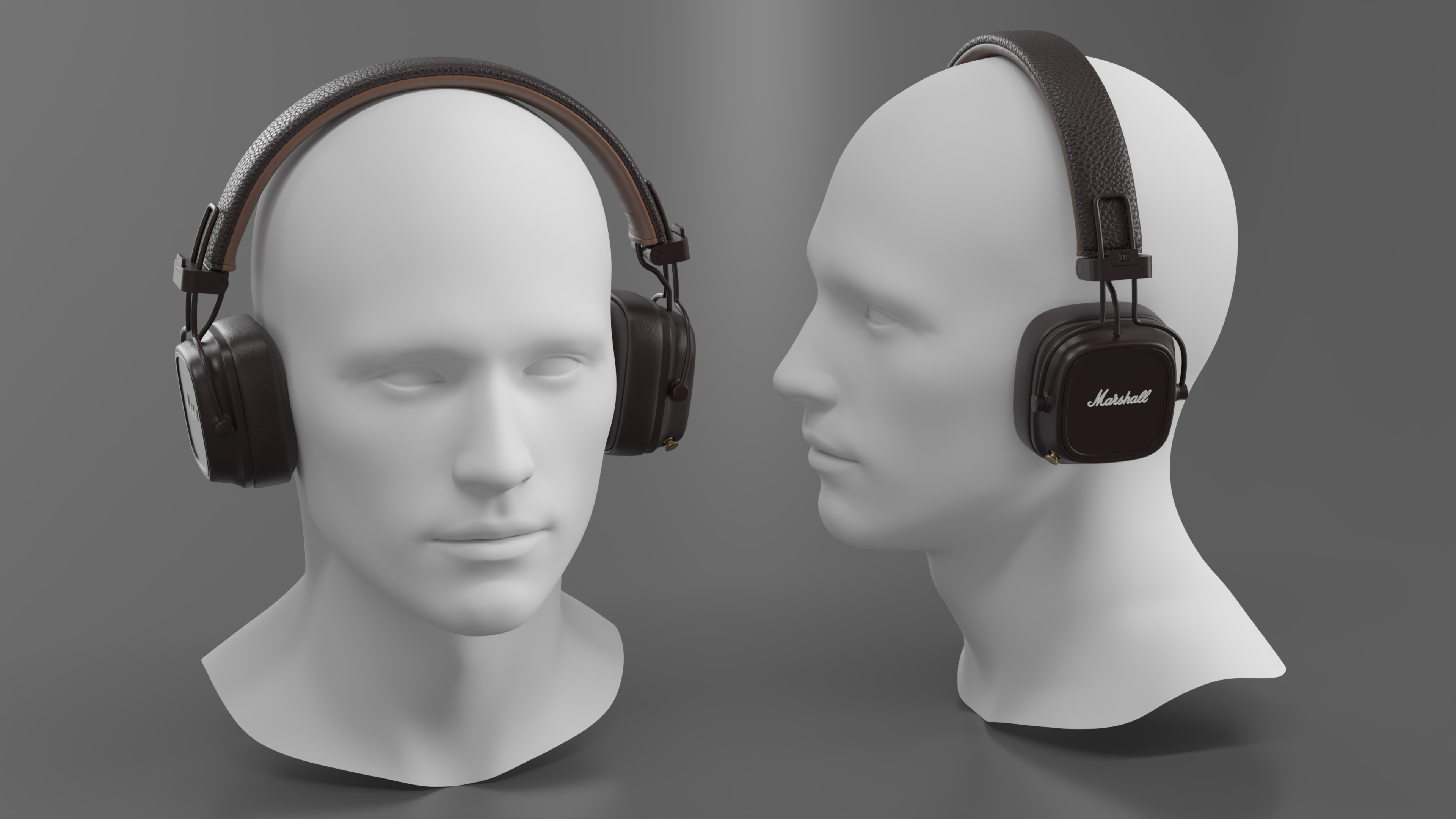 Marshall Headphones on Mannequin Bust 3D