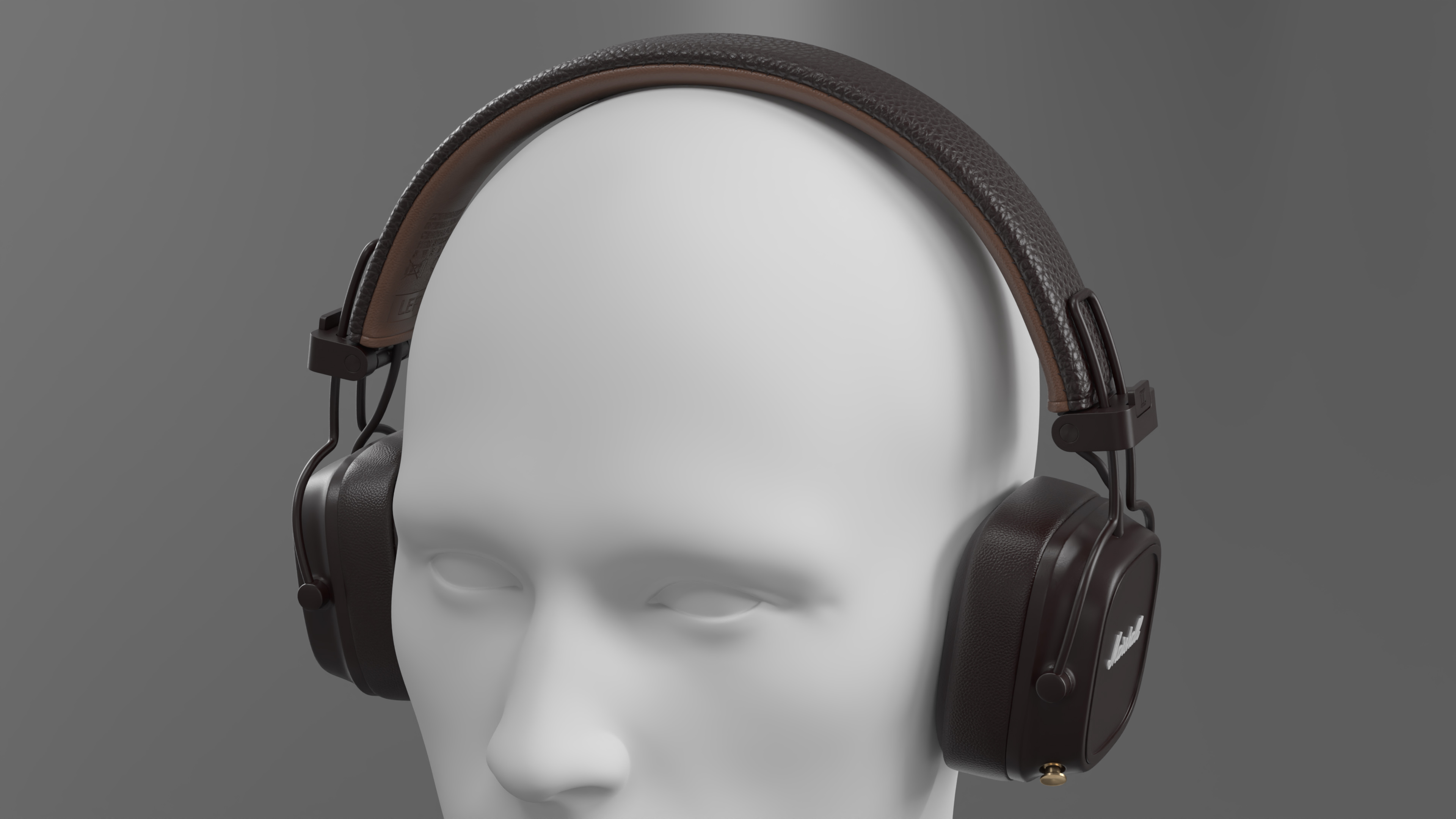 Marshall Headphones on Mannequin Bust 3D