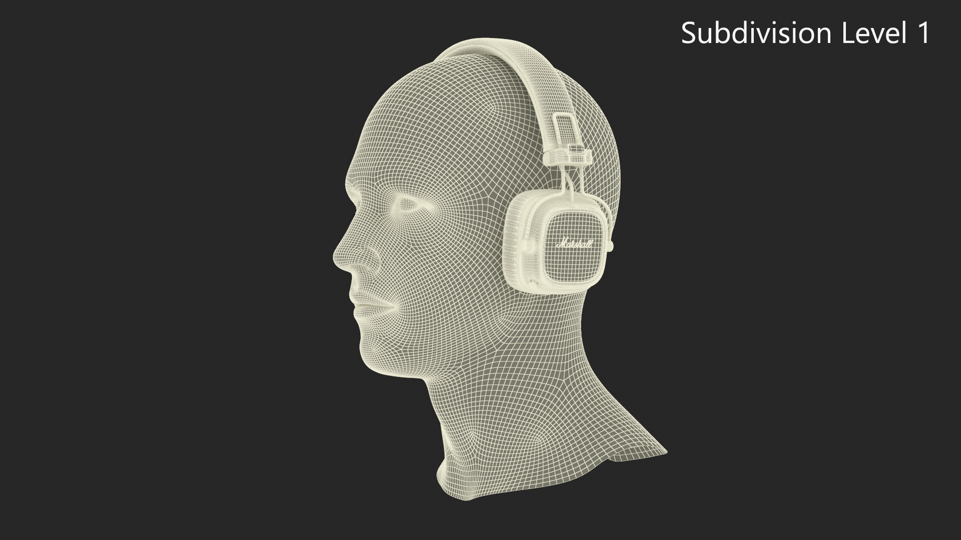 Marshall Headphones on Mannequin Bust 3D