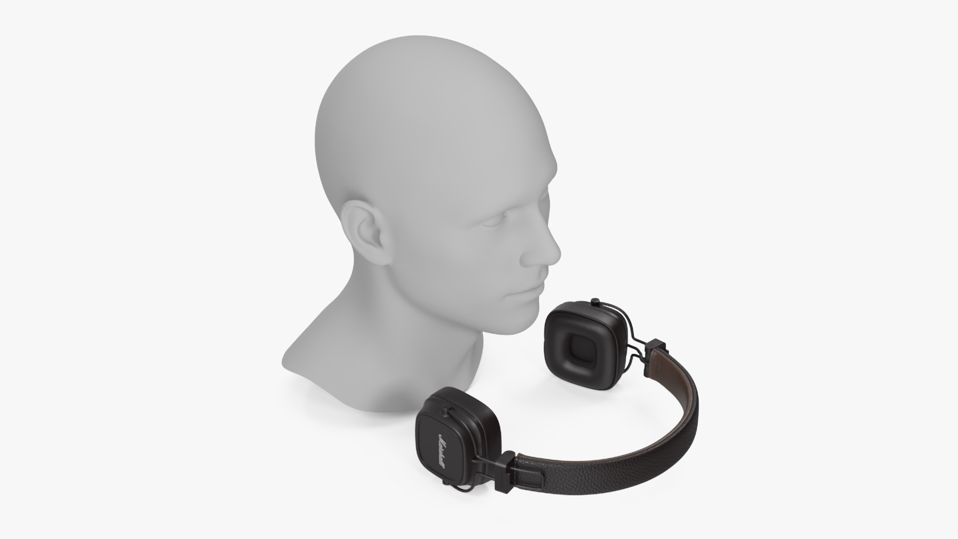 Marshall Headphones on Mannequin Bust 3D