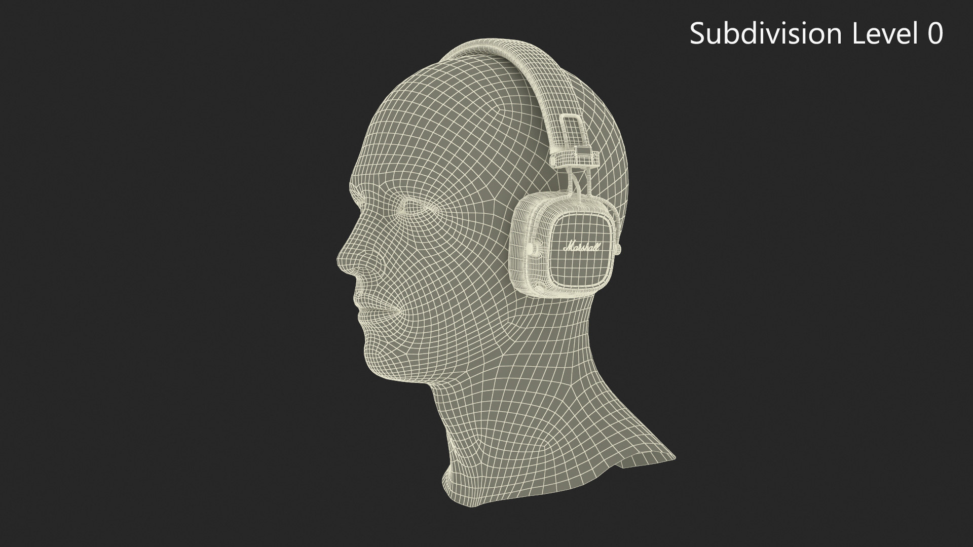 Marshall Headphones on Mannequin Bust 3D