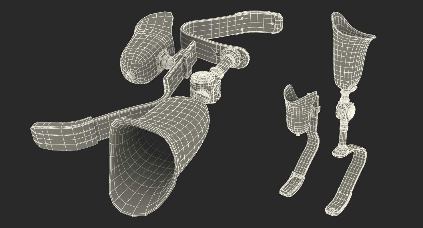 Above Knee and Below Knee Fitness Prosthetics Set 3D model