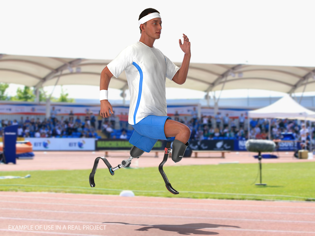 Above Knee and Below Knee Fitness Prosthetics Set 3D model