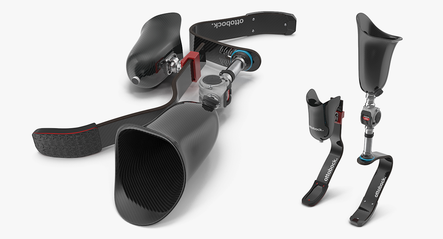 Above Knee and Below Knee Fitness Prosthetics Set 3D model