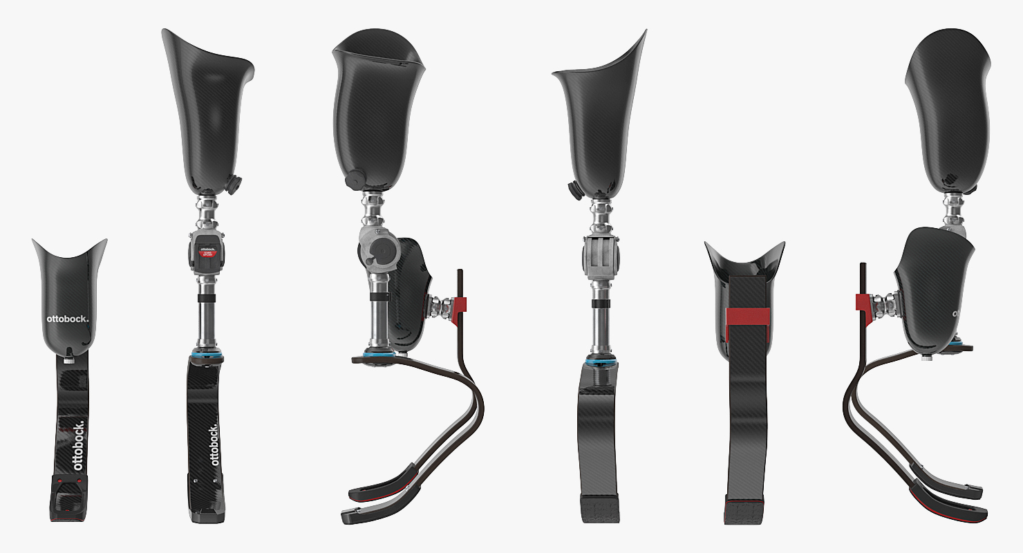 Above Knee and Below Knee Fitness Prosthetics Set 3D model
