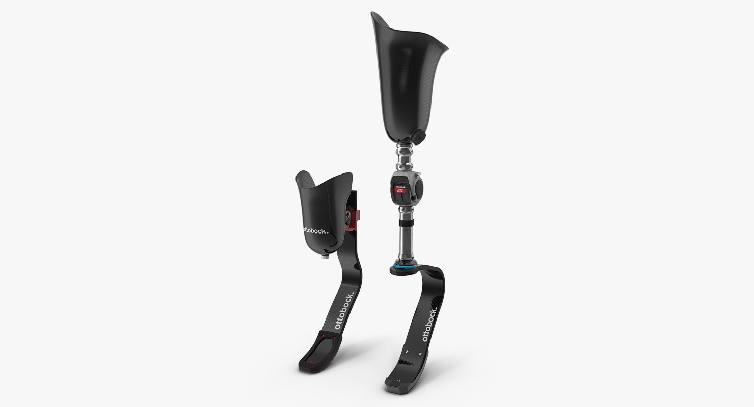 Above Knee and Below Knee Fitness Prosthetics Set 3D model