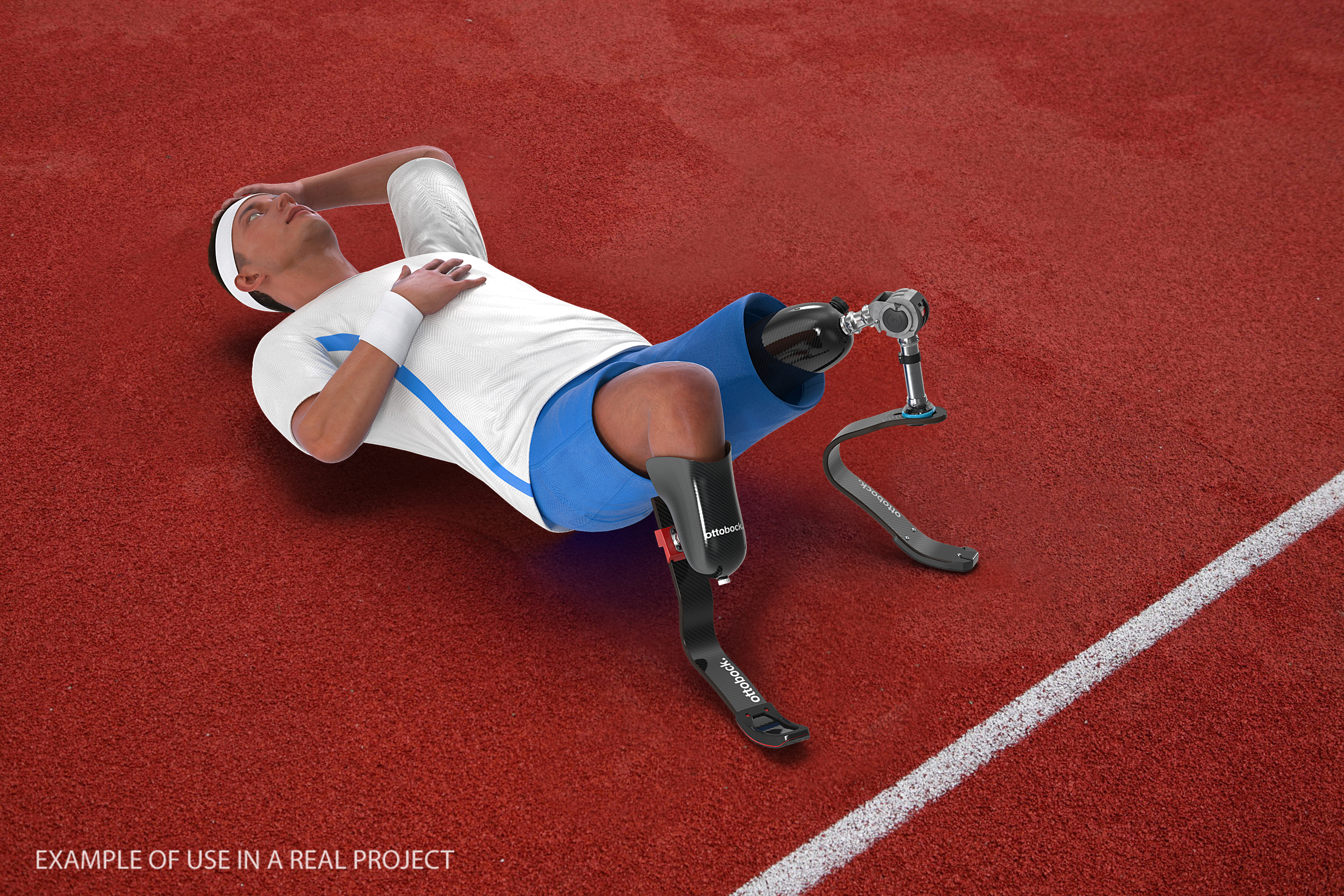 Above Knee and Below Knee Fitness Prosthetics Set 3D model