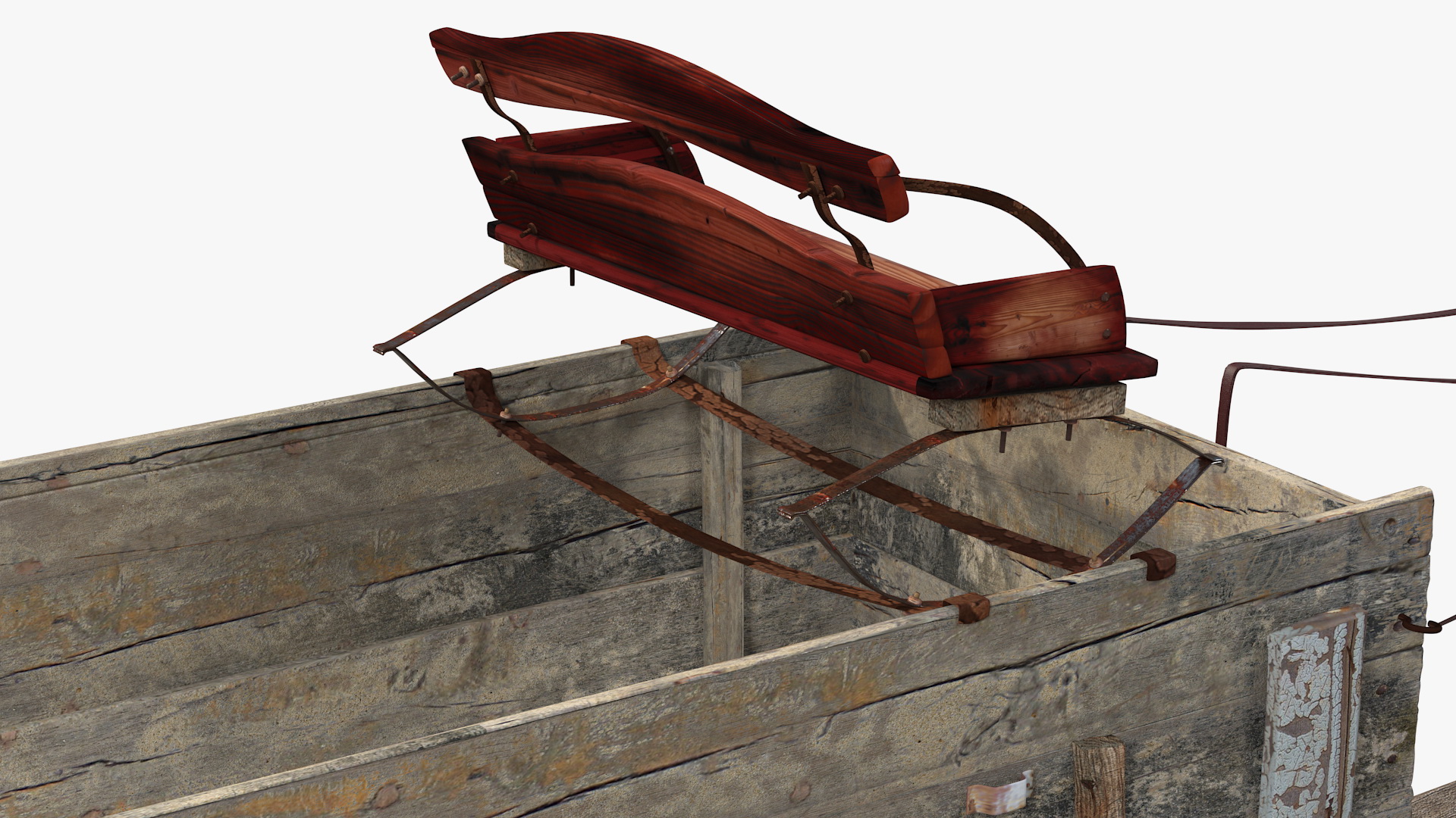 3D Pair Of White Horses with Wagon