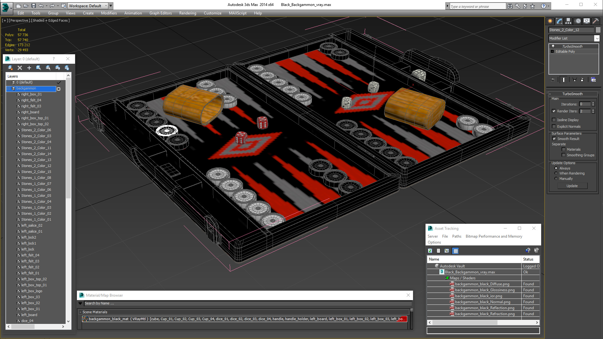 3D Black Backgammon