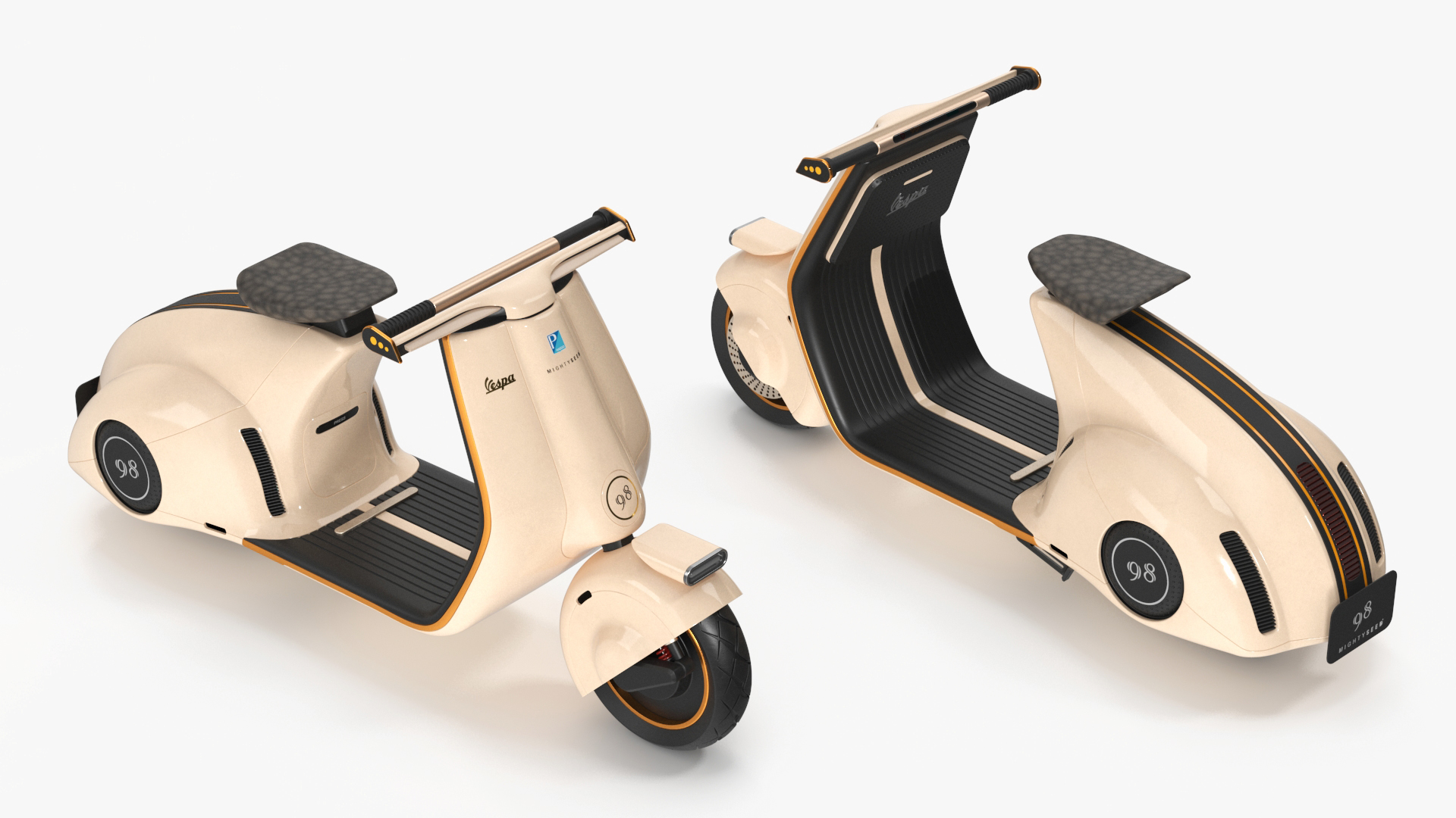 3D Electric Scooter Vespa 98 Beige