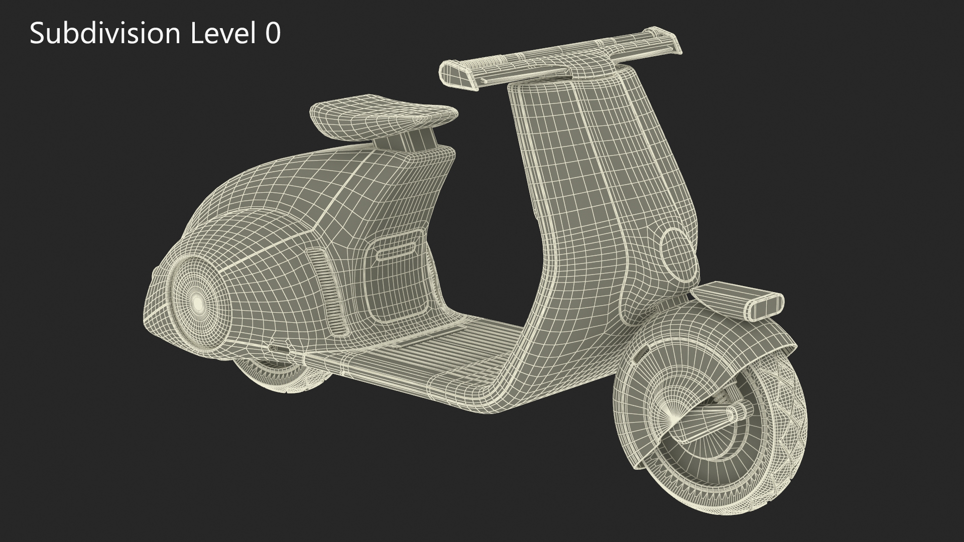 3D Electric Scooter Vespa 98 Beige