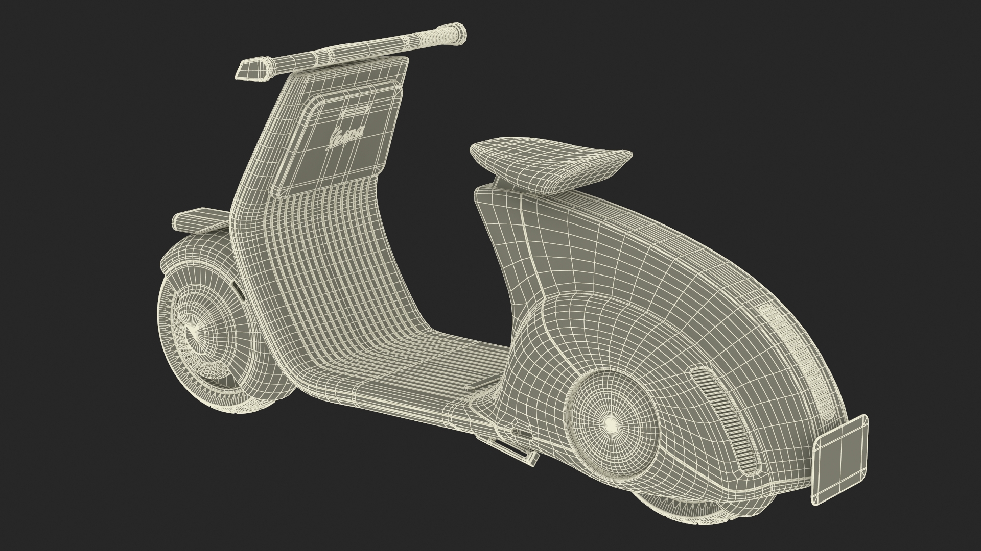 3D Electric Scooter Vespa 98 Beige