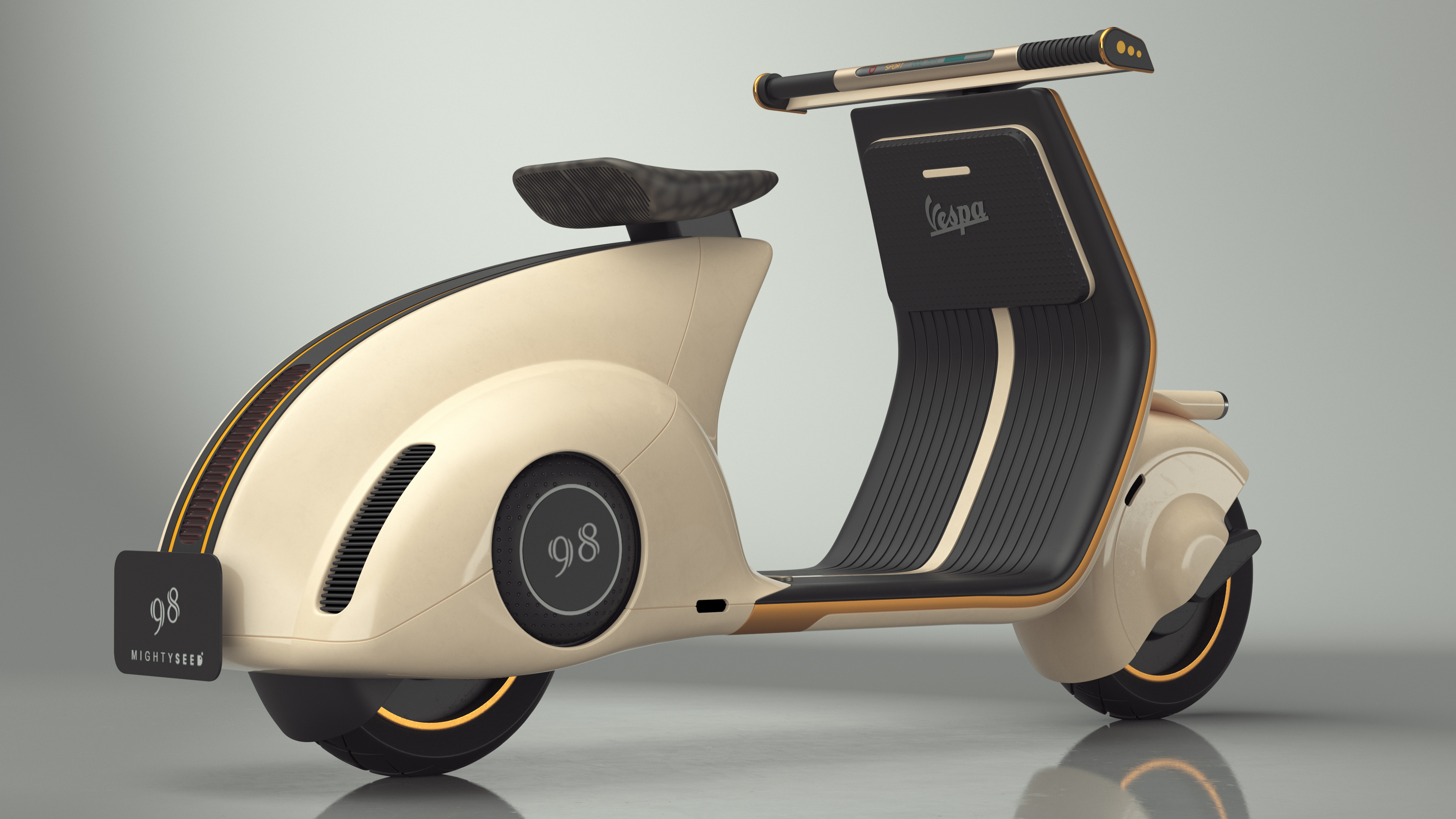 3D Electric Scooter Vespa 98 Beige
