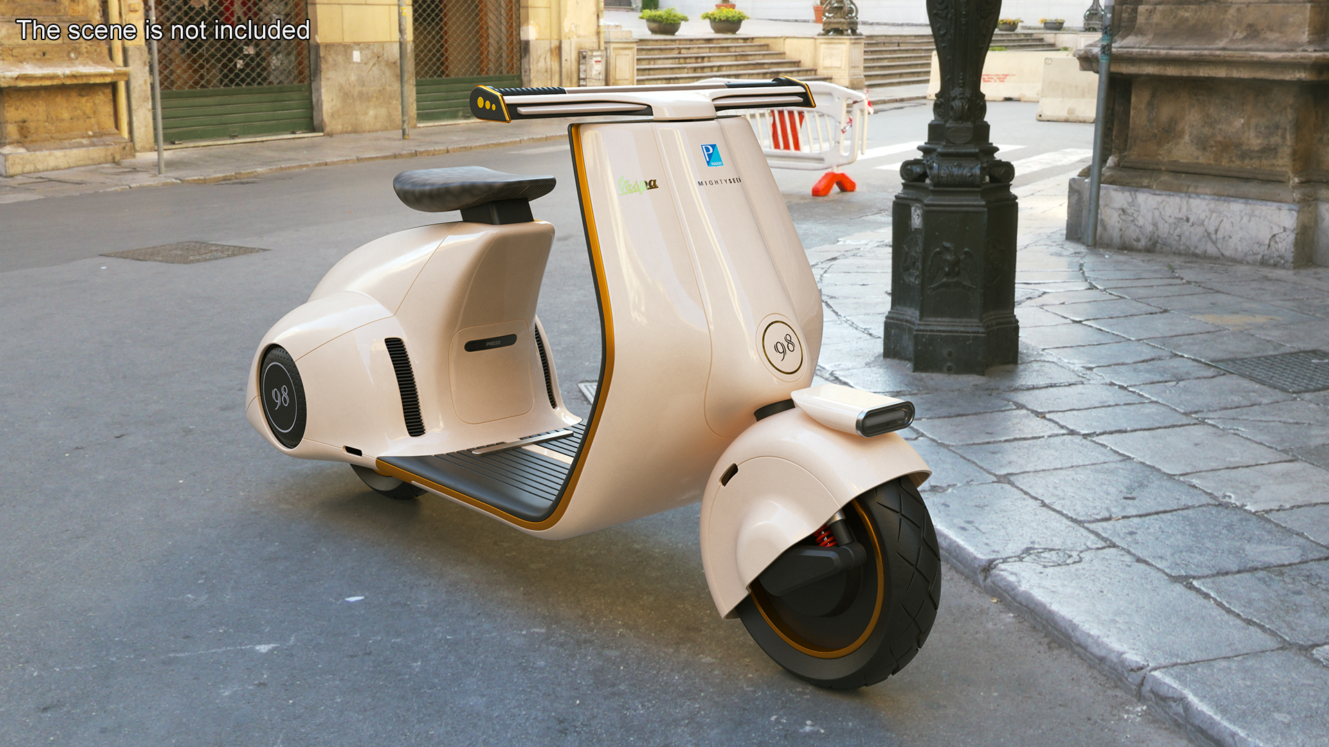 3D Electric Scooter Vespa 98 Beige