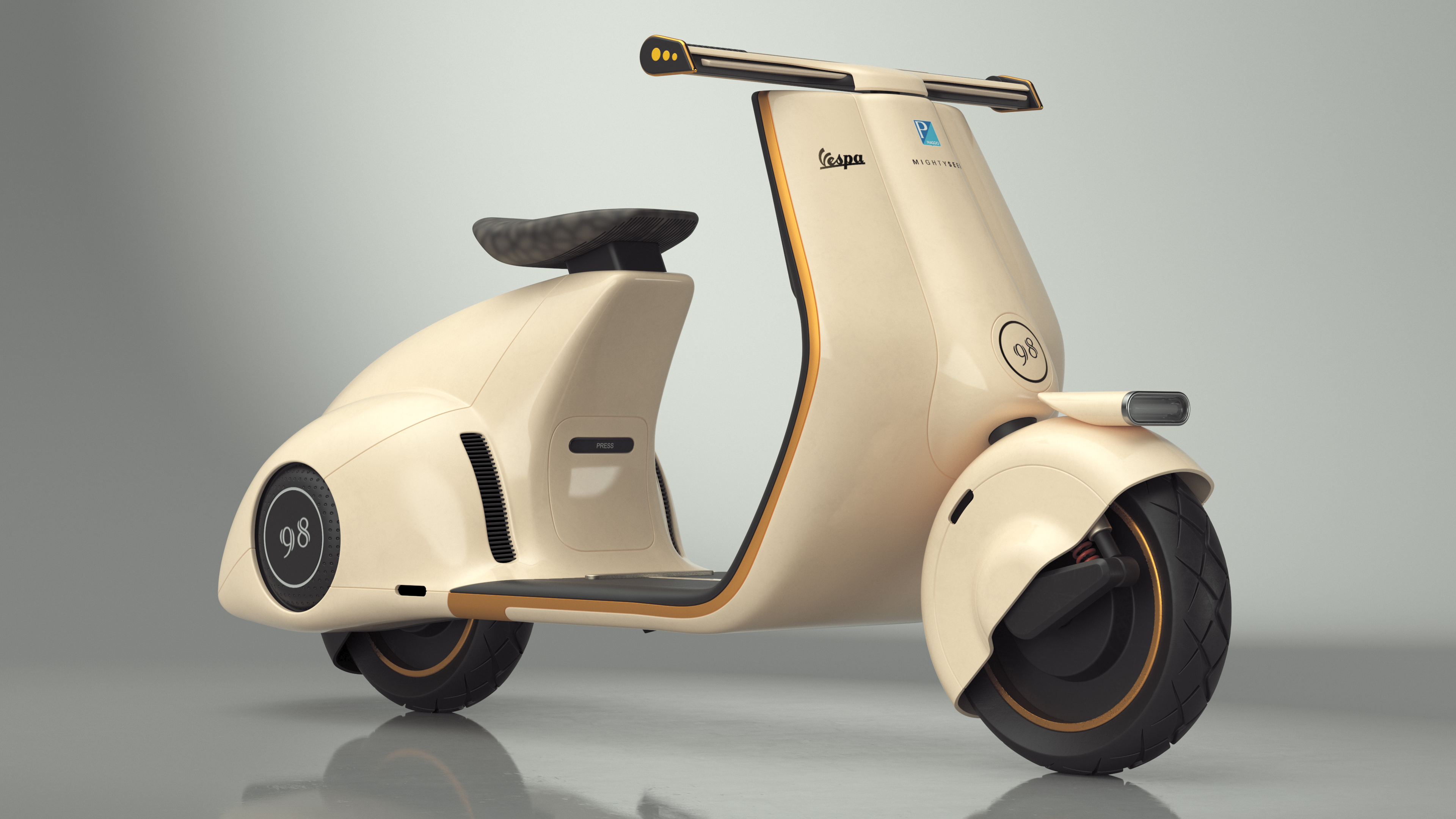 3D Electric Scooter Vespa 98 Beige