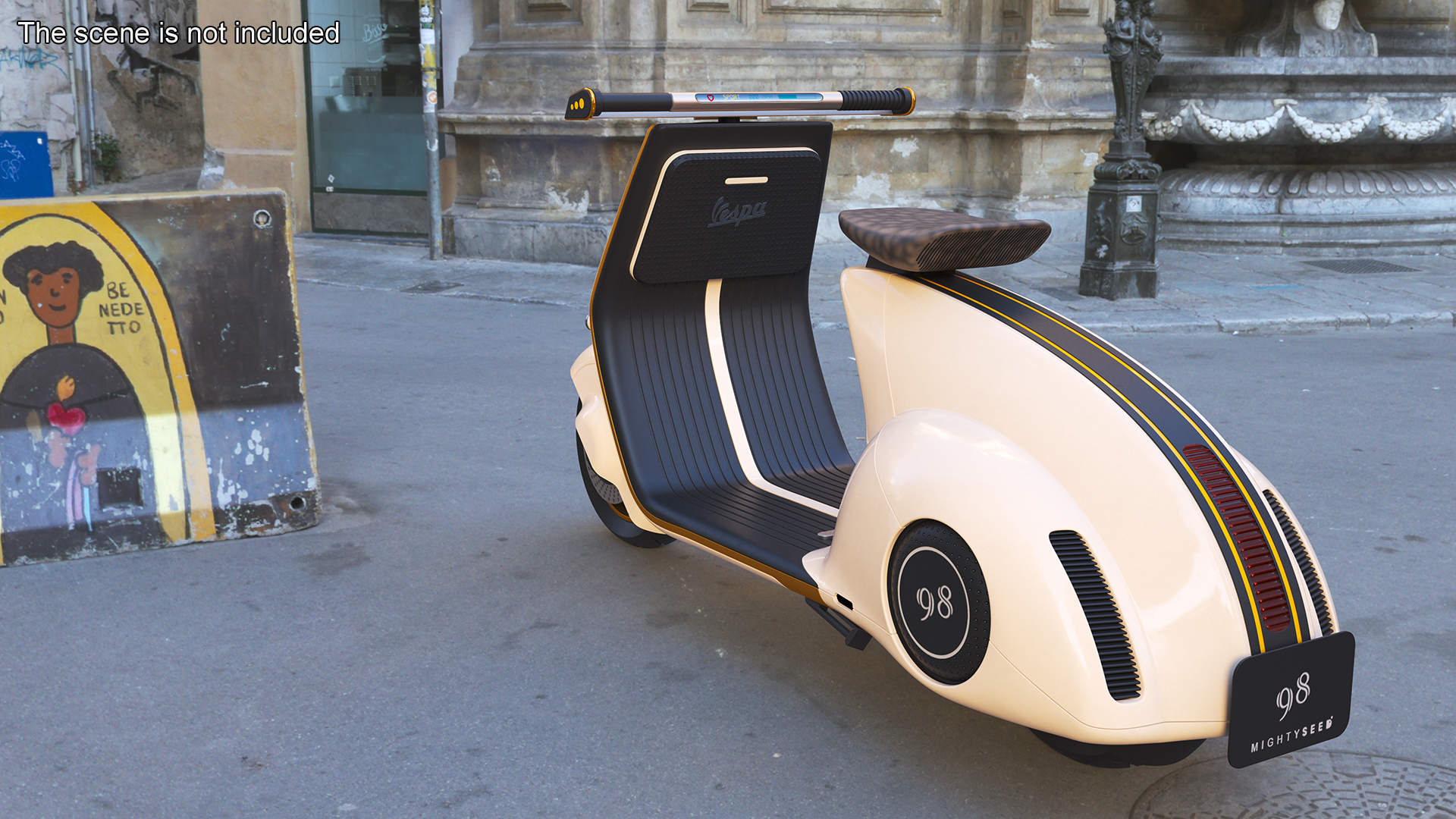 3D Electric Scooter Vespa 98 Beige