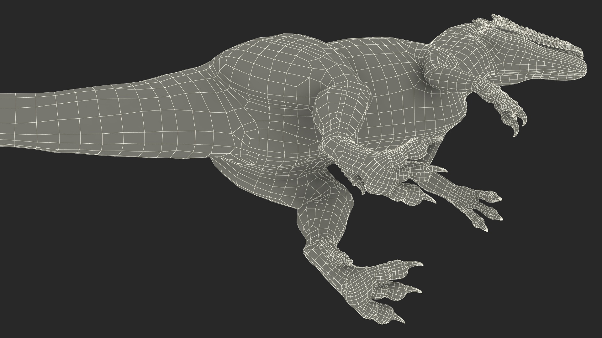 3D model Allosaurus Green Coloring
