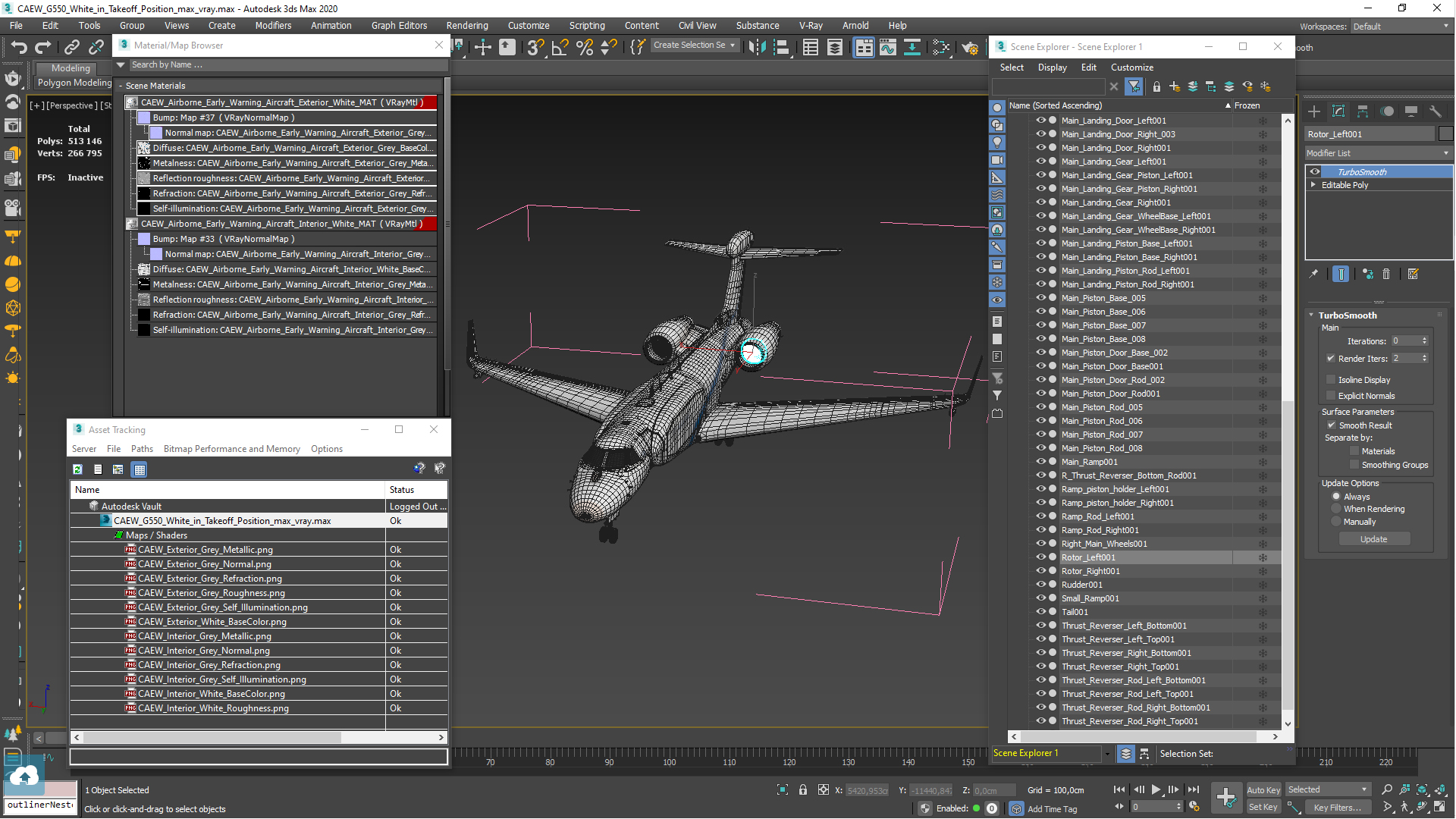 3D model CAEW G550 White in Takeoff Position