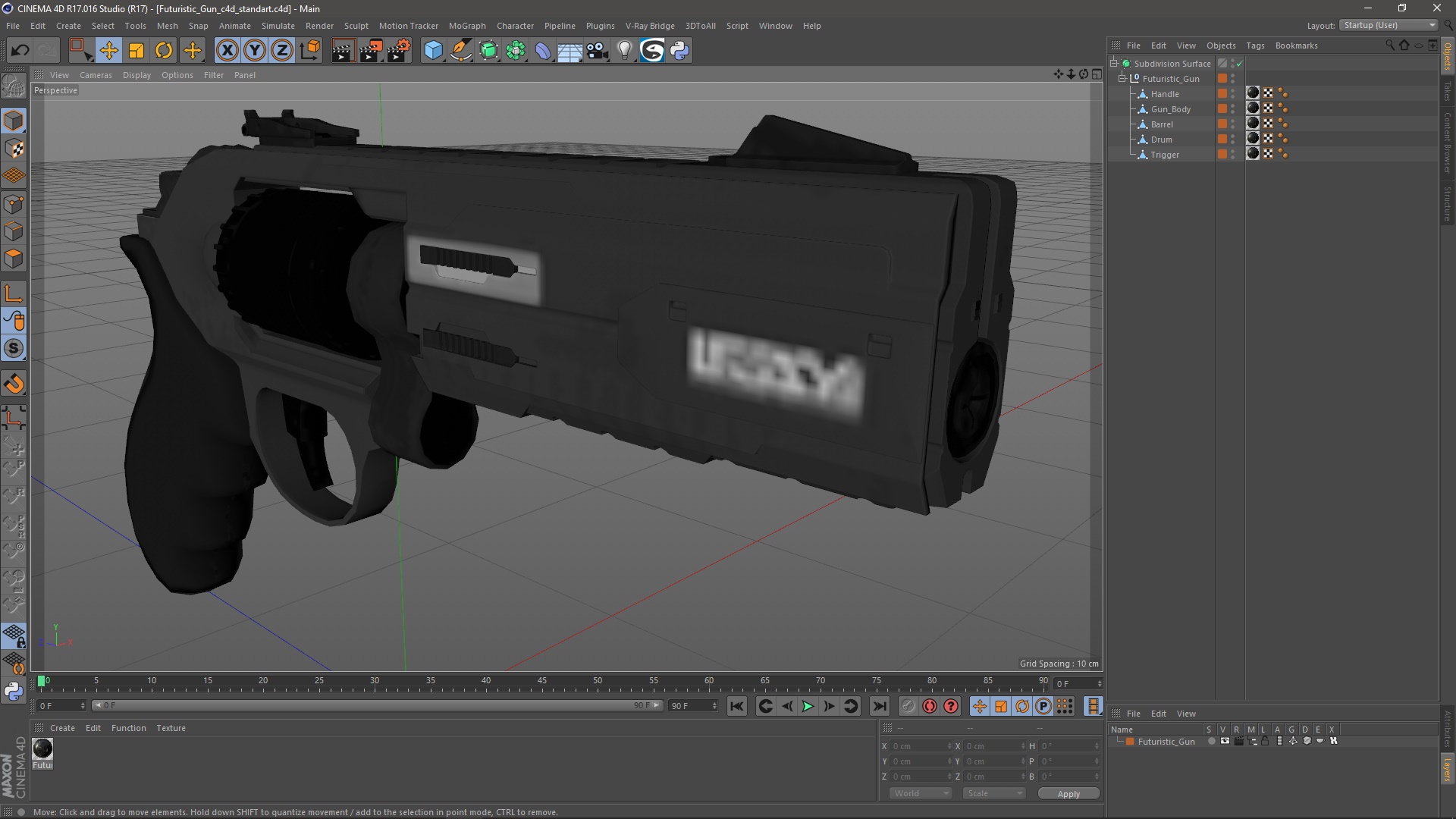 Futuristic Gun 3D model