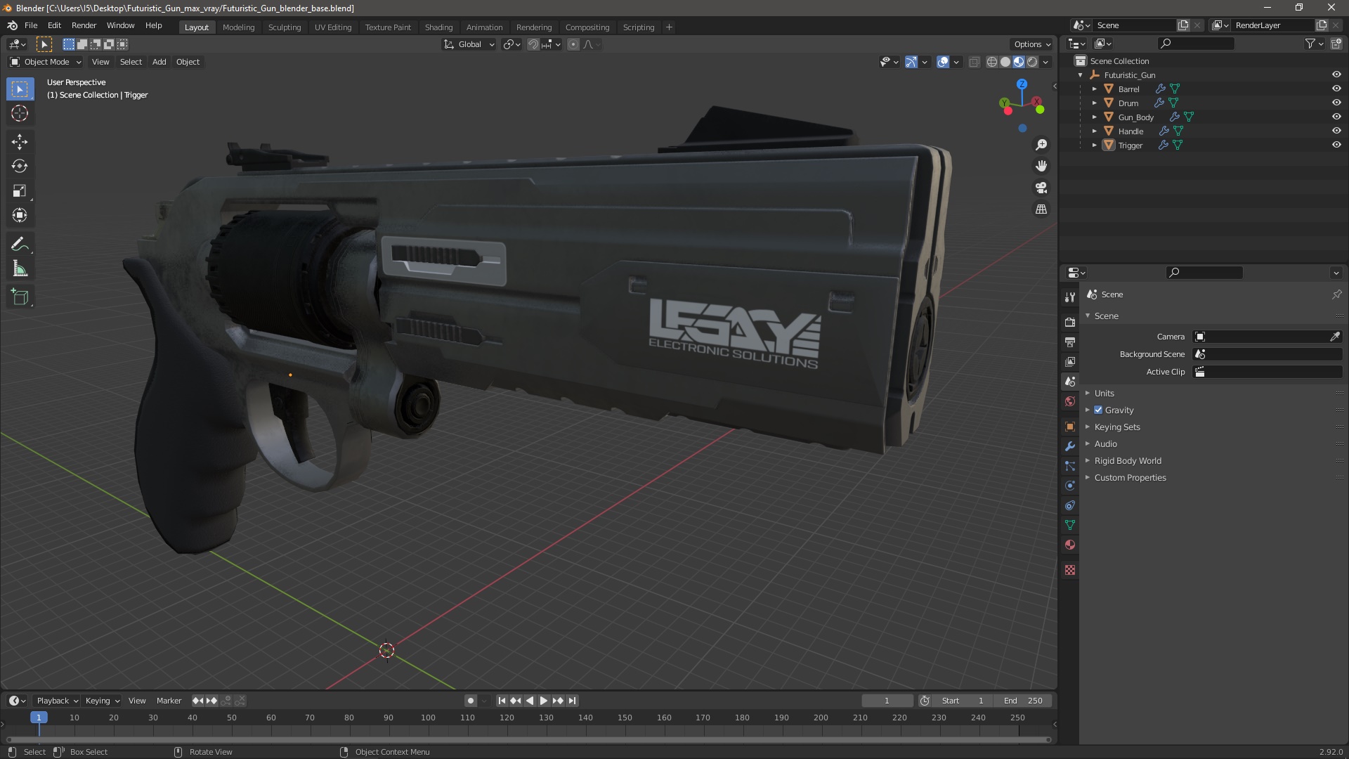 Futuristic Gun 3D model