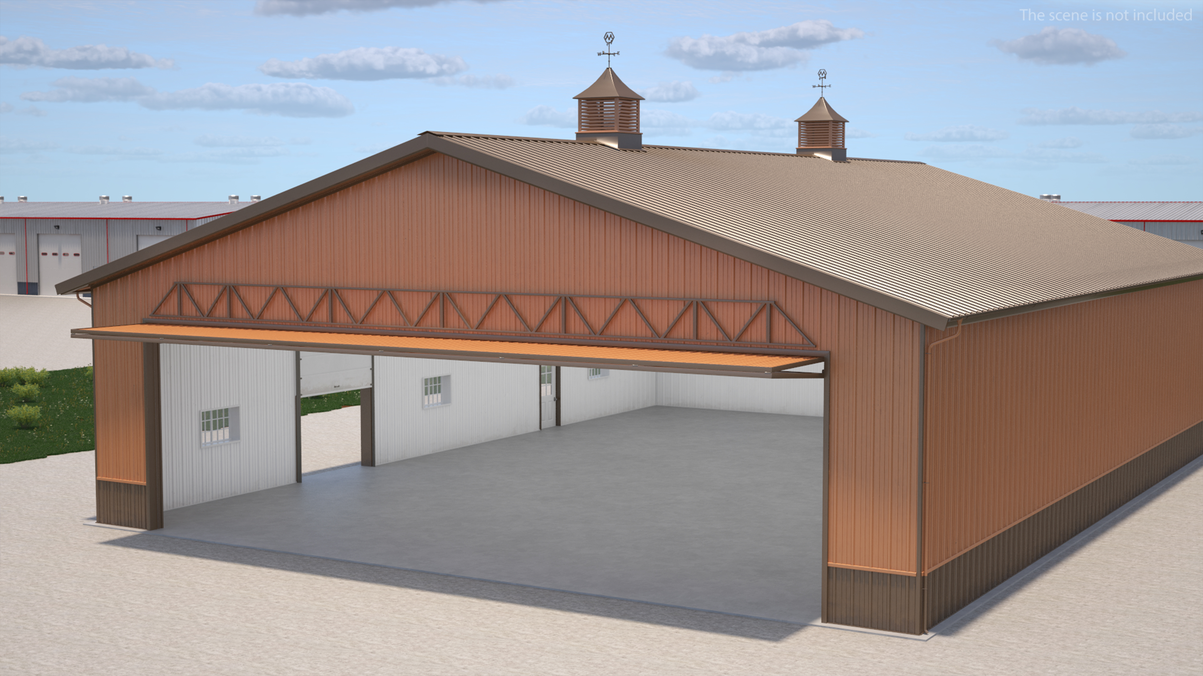 3D model Compact Airplane Hangar Rigged