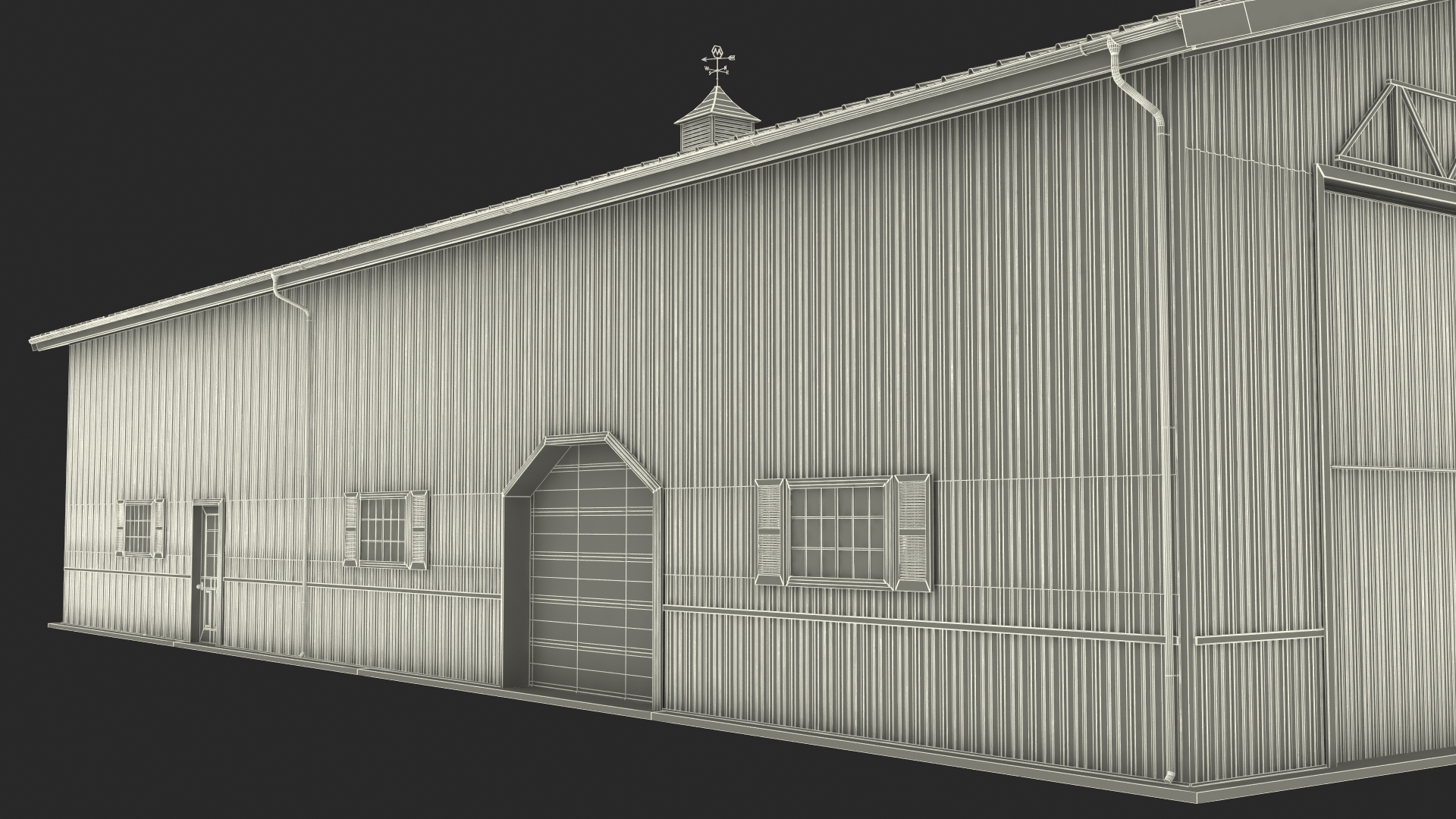 3D model Compact Airplane Hangar Rigged