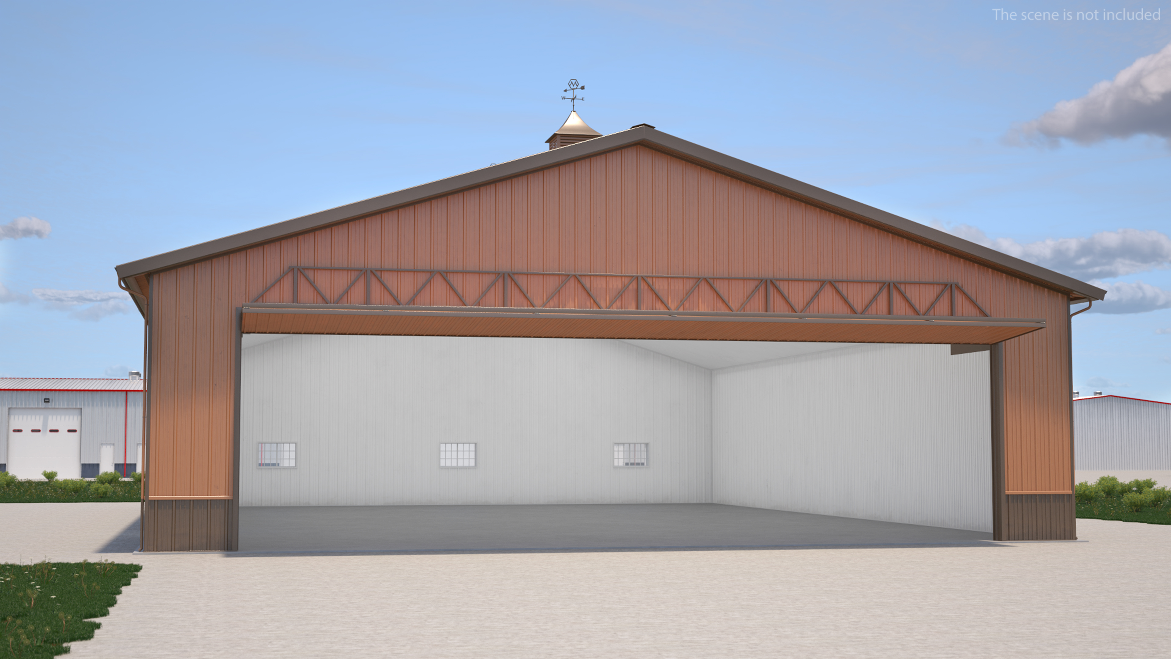 3D model Compact Airplane Hangar Rigged