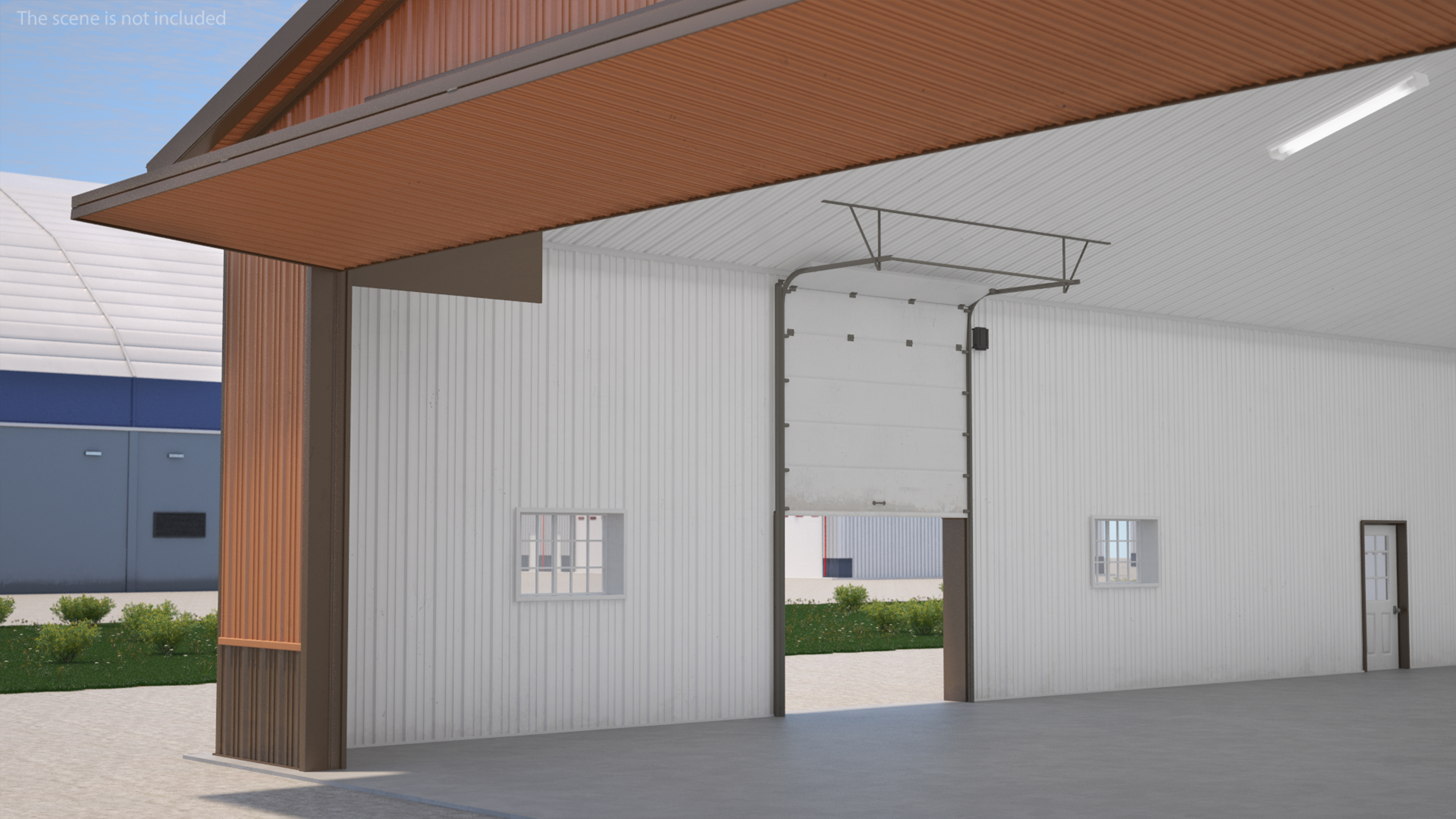 3D model Compact Airplane Hangar Rigged