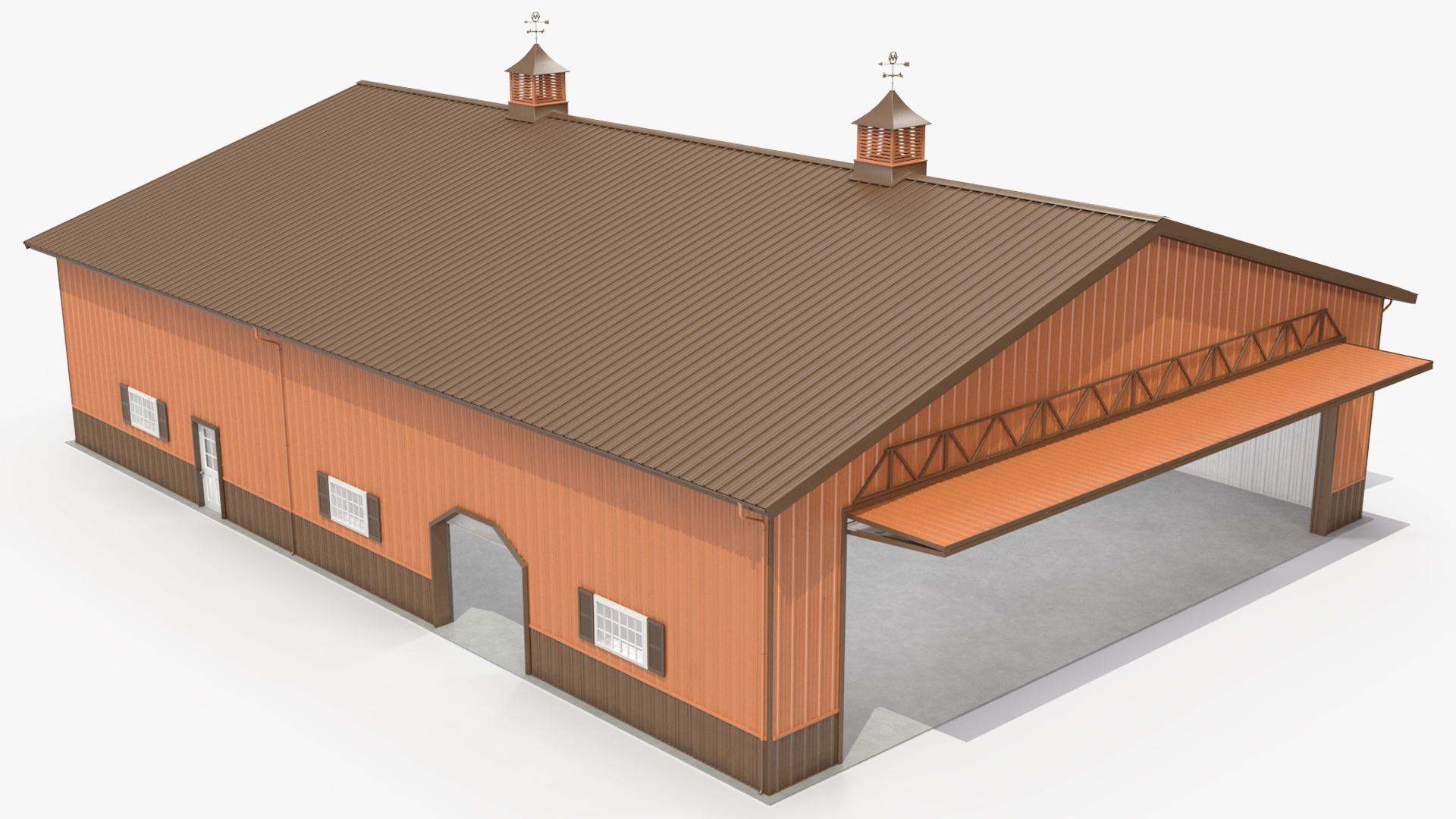 3D model Compact Airplane Hangar Rigged
