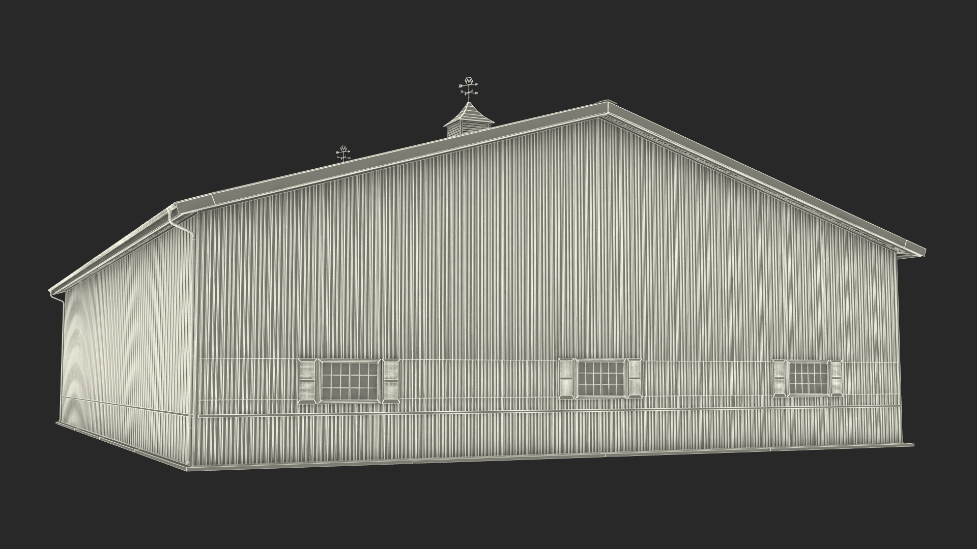 3D model Compact Airplane Hangar Rigged