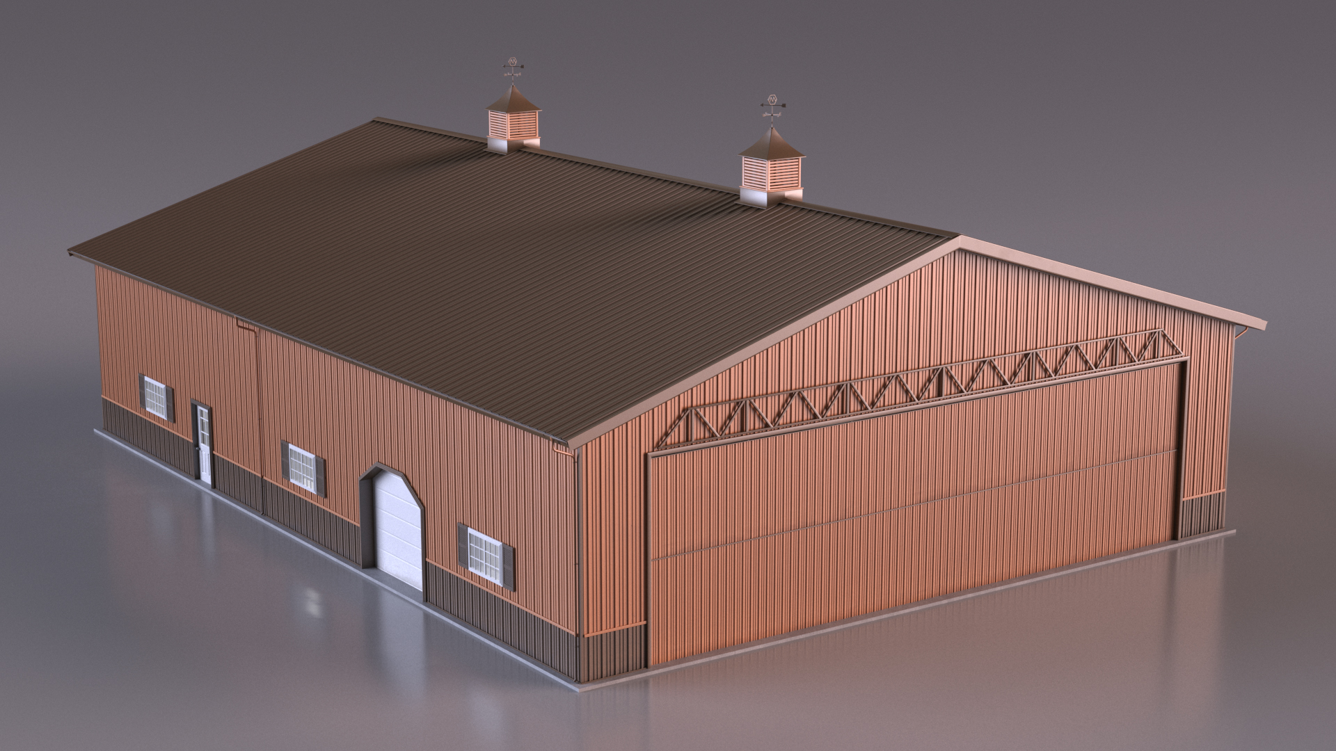 3D model Compact Airplane Hangar Rigged