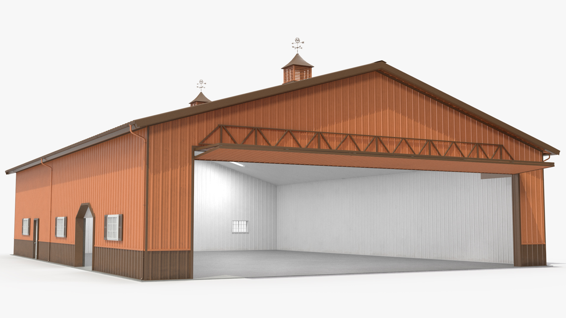 3D model Compact Airplane Hangar Rigged