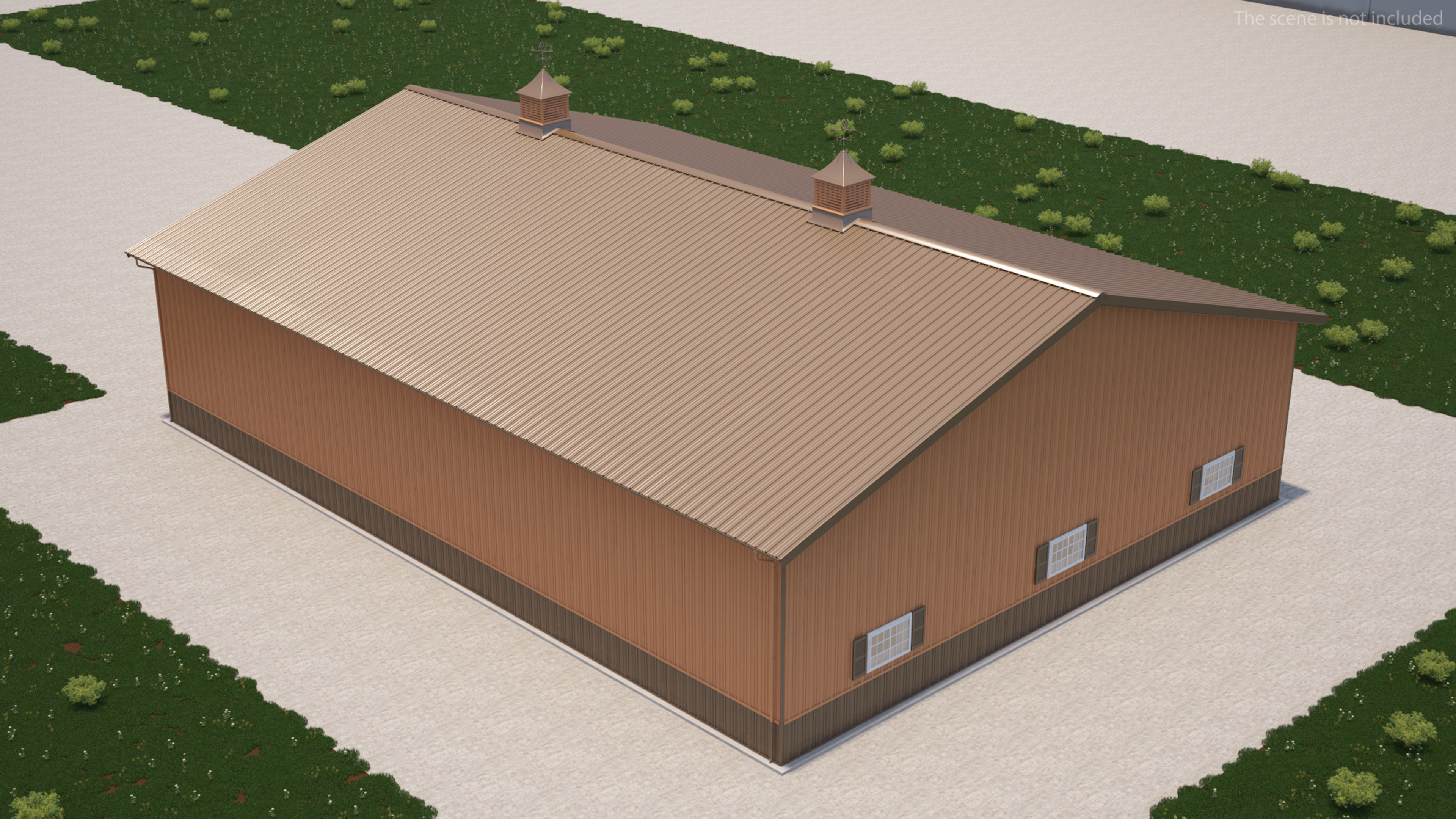 3D model Compact Airplane Hangar Rigged