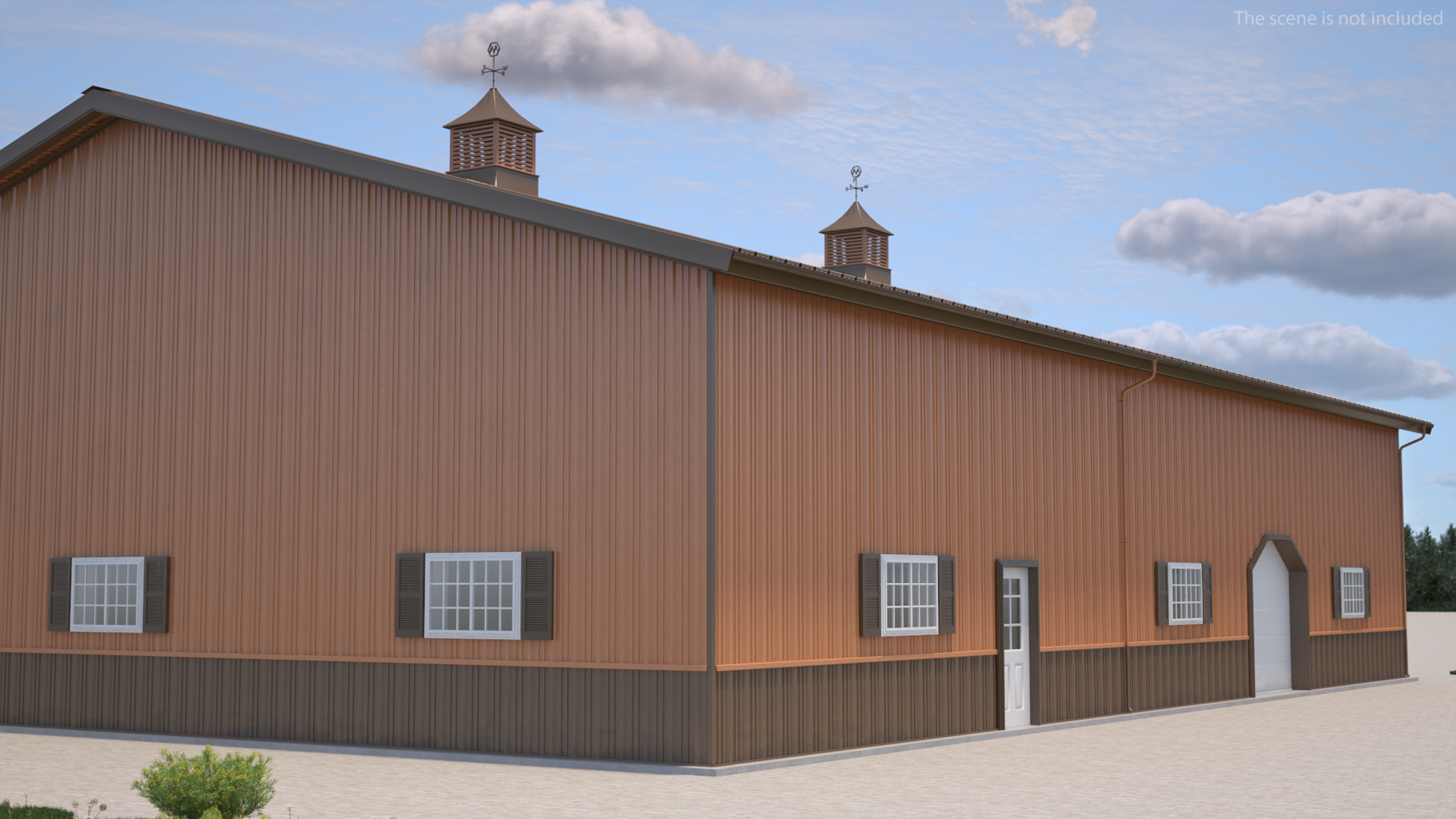 3D model Compact Airplane Hangar Rigged