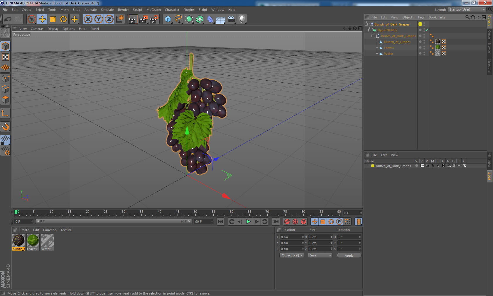 3D model Bunch of Dark Grapes