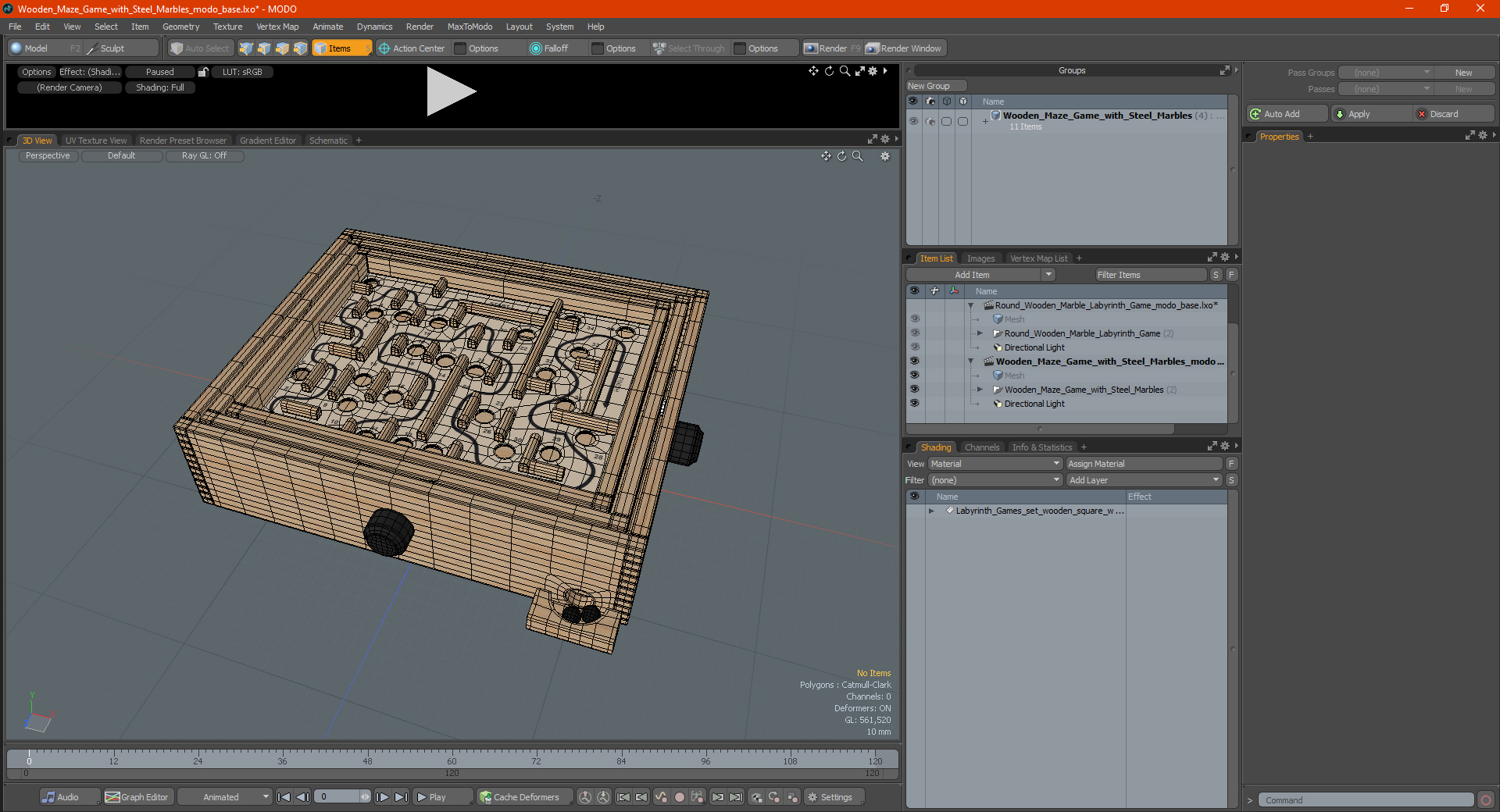3D model Wooden Maze Game with Steel Marbles
