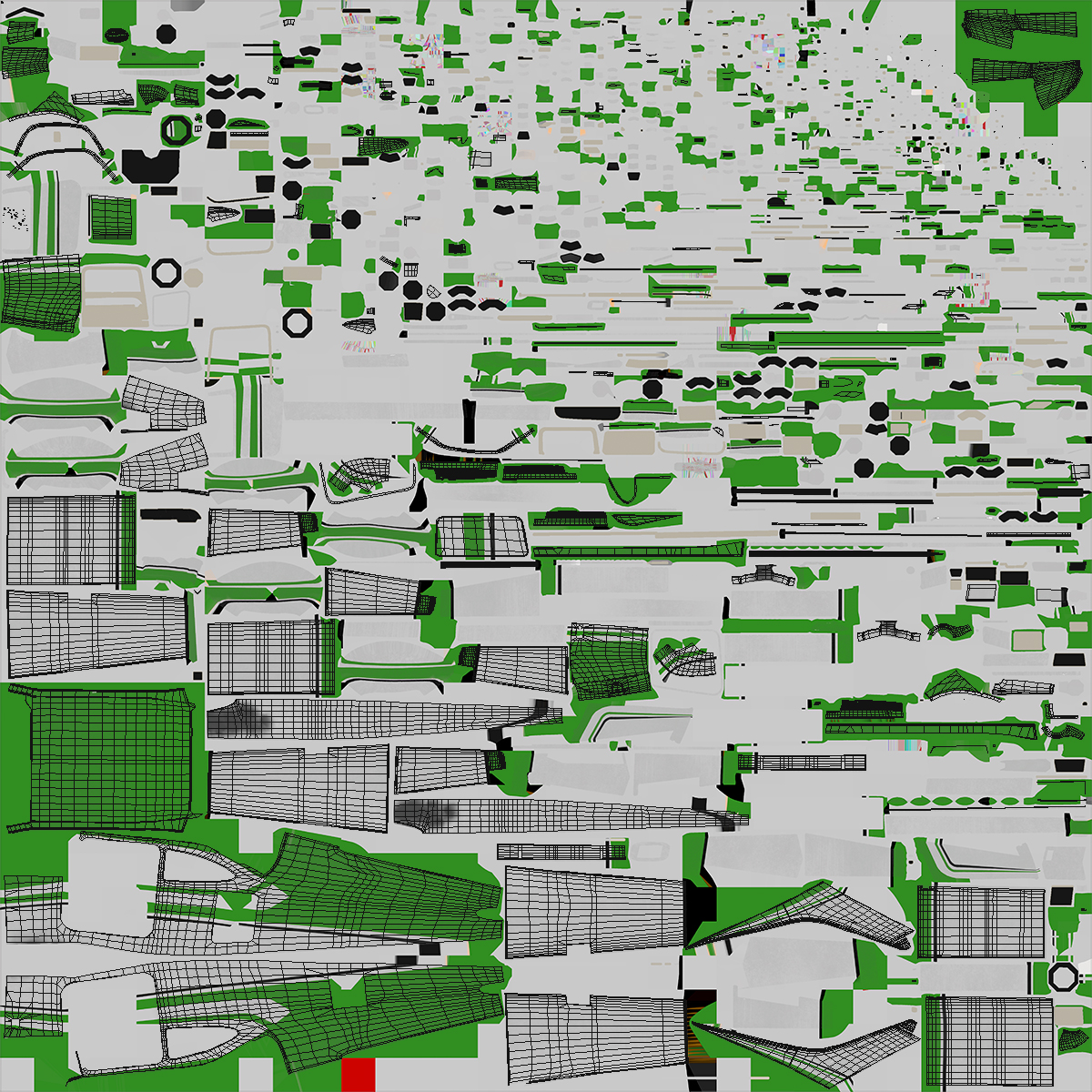 3D Aqua Seaplane Floats Green